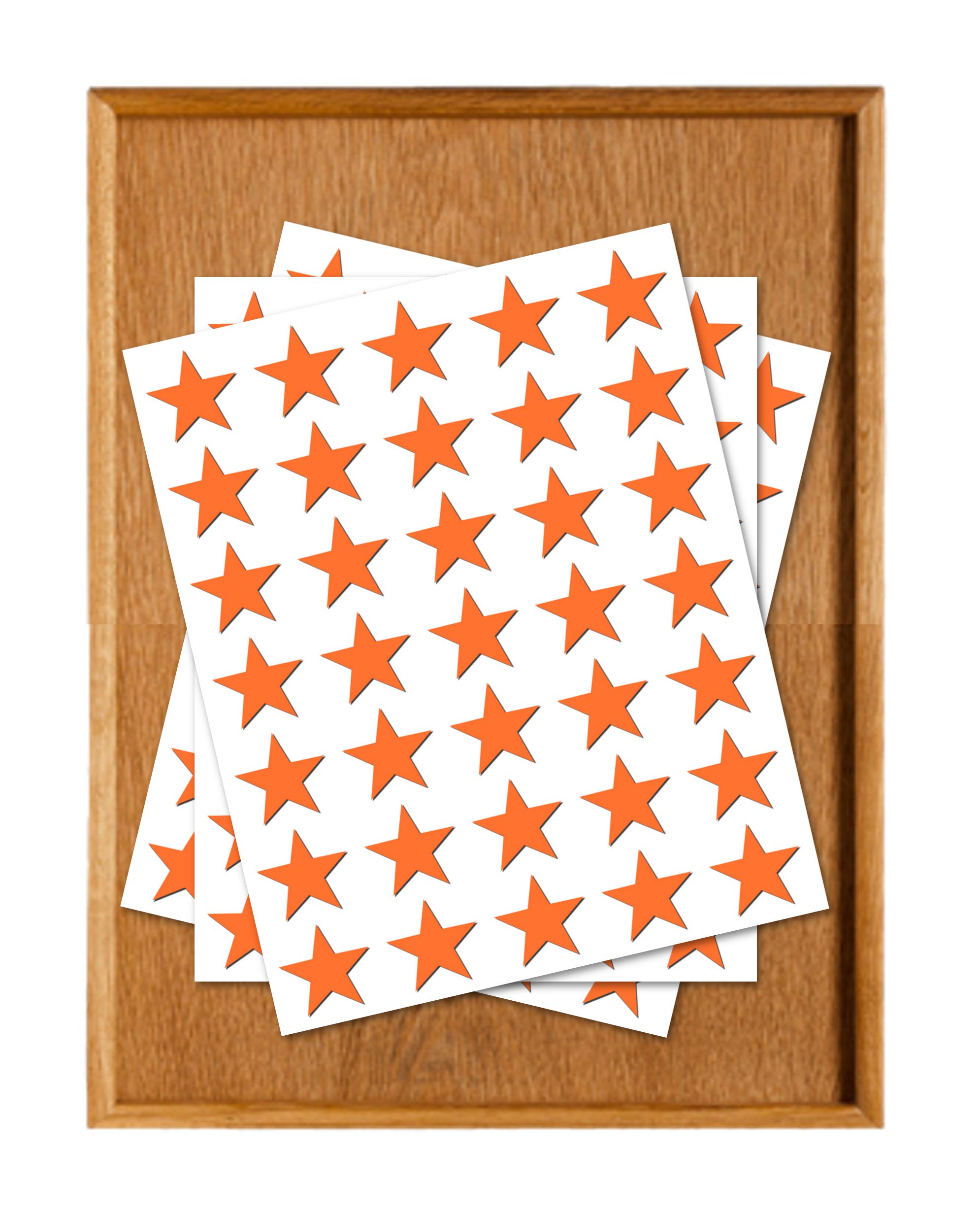 Party Decor Orange Set Of 50 - Star Merit Reward Stickers - Removable Self Adhesive Waterproof Durable Vinyl Label Sticker 9Mm Each For School, Preschool, Nursery & Home Activity By