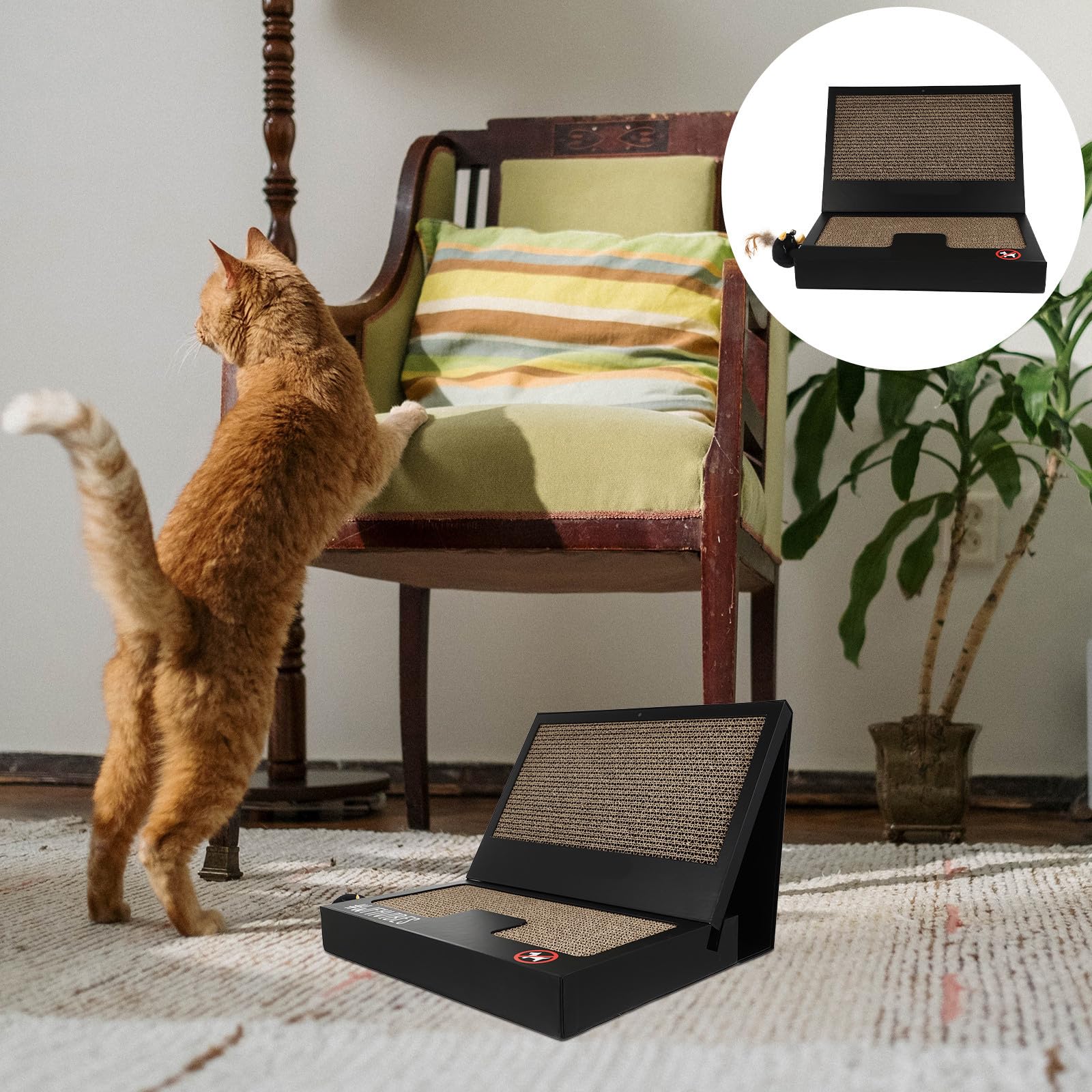 Haustierspielzeug Katzenkratzer mit kreativem Laptop Design und Teaser, 1 Set faltbares Kratzbrett für Katzen zu Hause