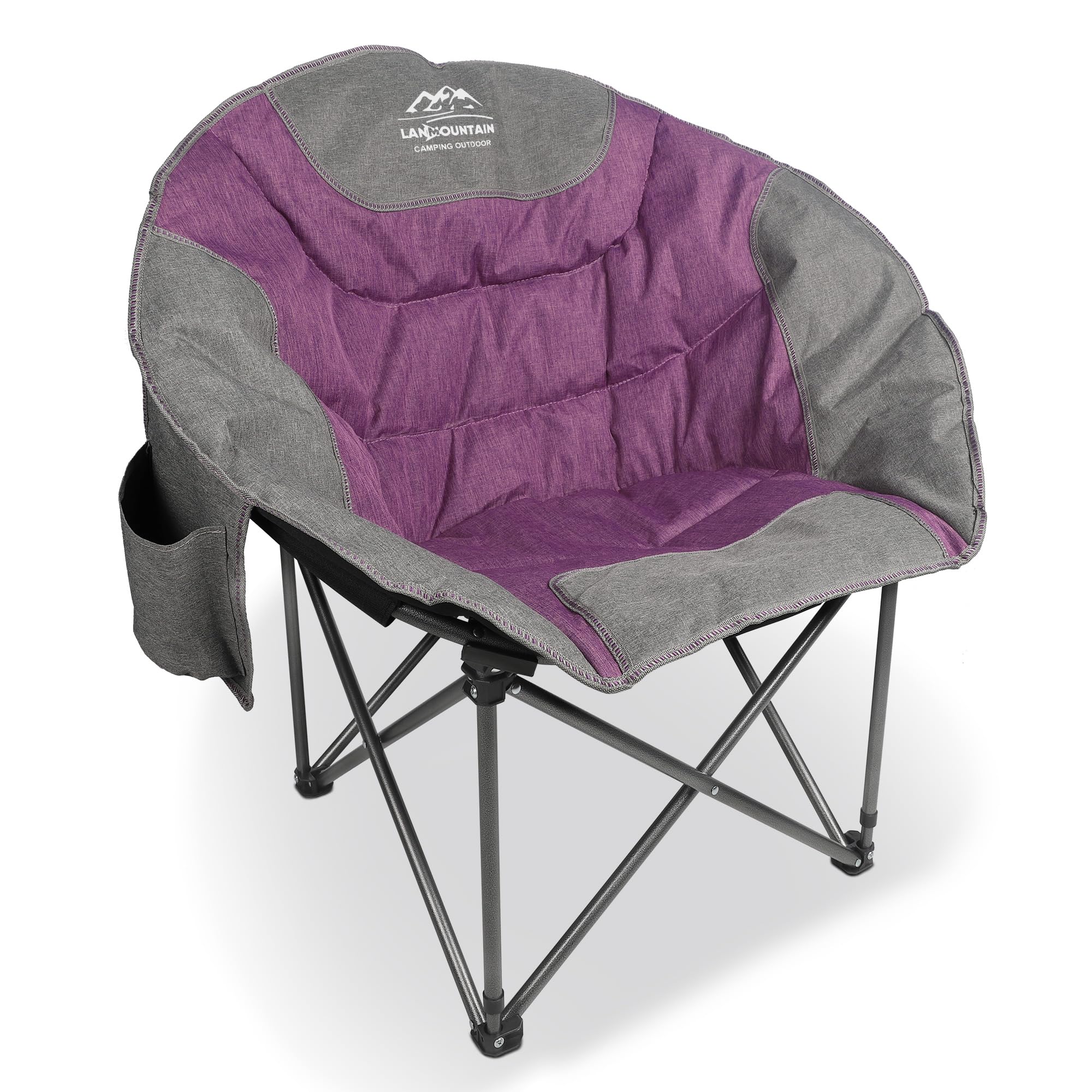Chaise De Camping Pliable Ronde Moon Avec Porte-gobelet Et Sac Refroidisseur - Idéale Pour Jardin, Plage, Rando