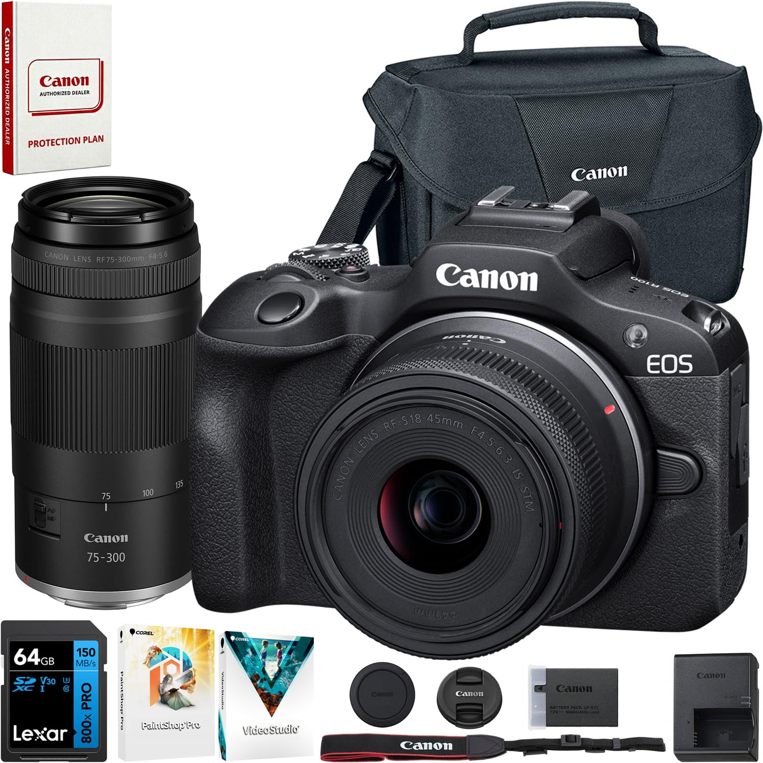 Amazon.com : Canon EOS R100 Camera Double Zoom 2 Lens Kit w/RF-S