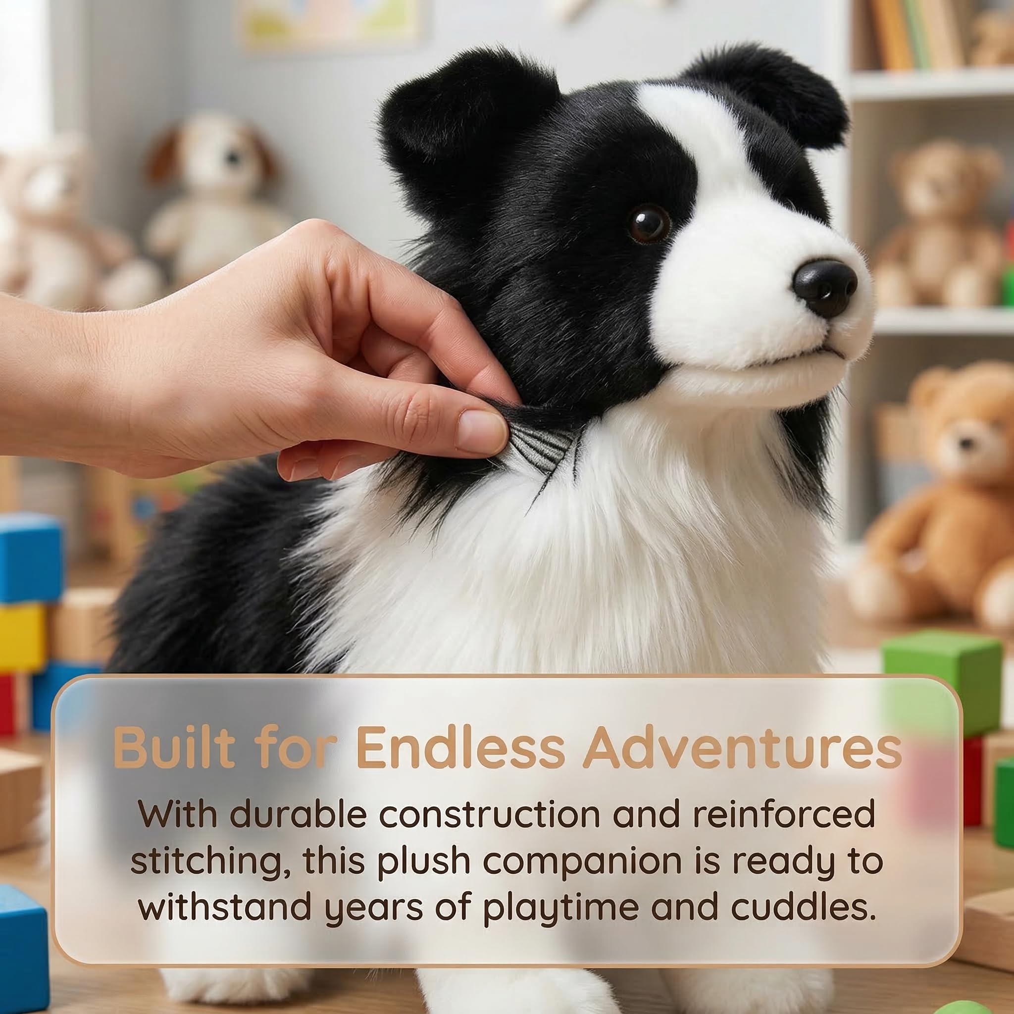 Amazon.co.jp: ZHONGXIN MADEボーダーコリー リアルなぬいぐるみ