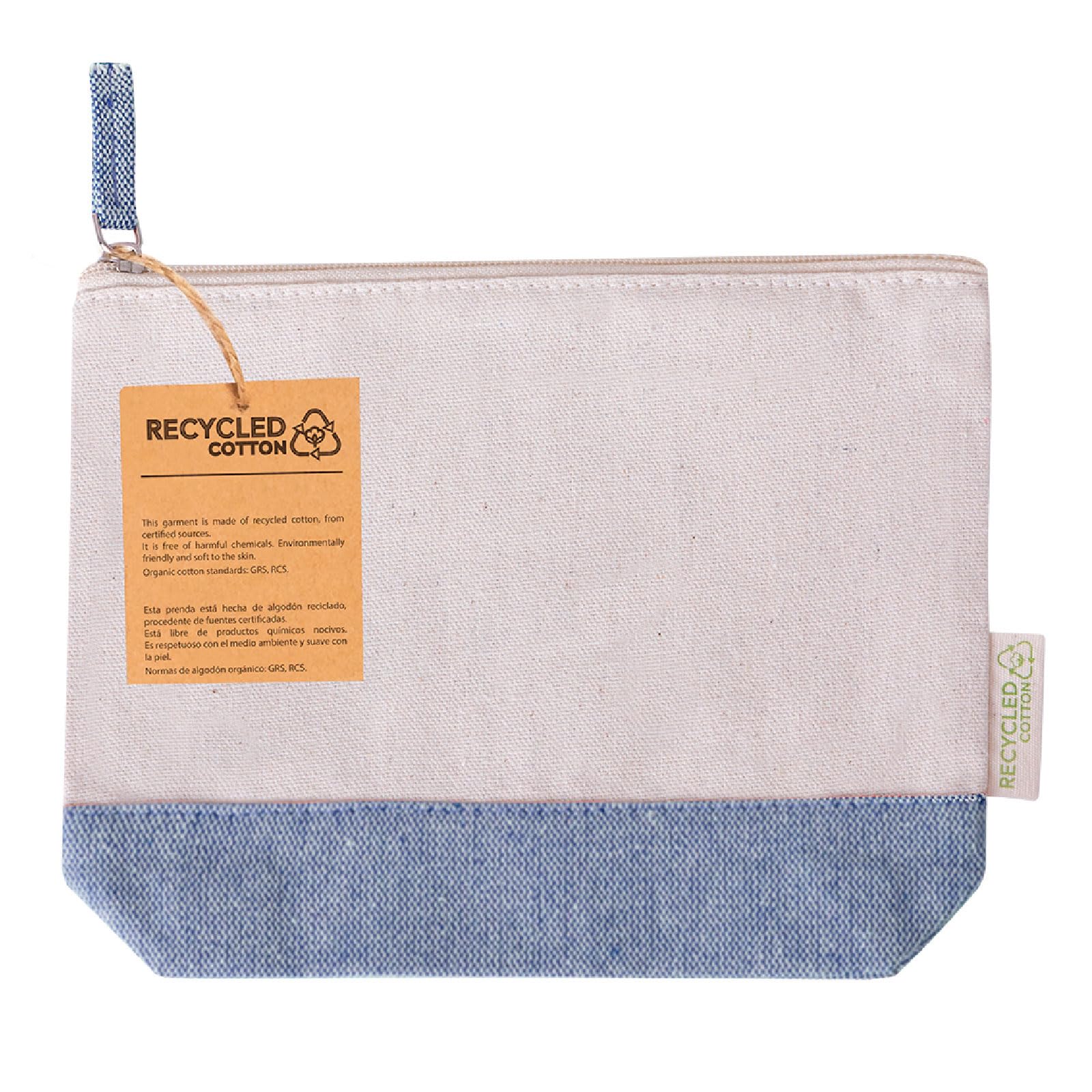 ADRI - Estuche Neceser Bicolor para Detalles, Bolsa con Cremallera de algodón Reciclado para Pintar o Personalizar. 23 x 18 x 8 cm. Bolsas Neceser de Viaje (Variado, 30)