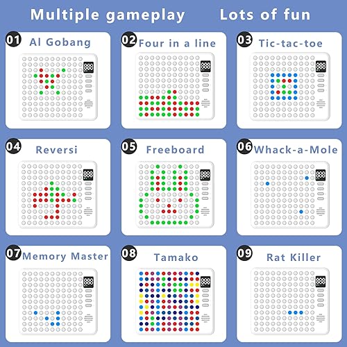 Miniatura 7 de Juegos de tablero de ajedrez inteligentes para niños, 9 juegos de mesa de estrategia integrados, juego de mesa inteligente electrónico AI, como