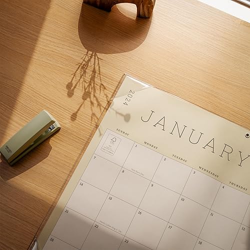 Miniatura 6 de Cabbrix Calendario de escritorio 2024-2025 con alfombrilla de escritorio transparente, calendario de escritorio grande bohemio de 21 x 16.5