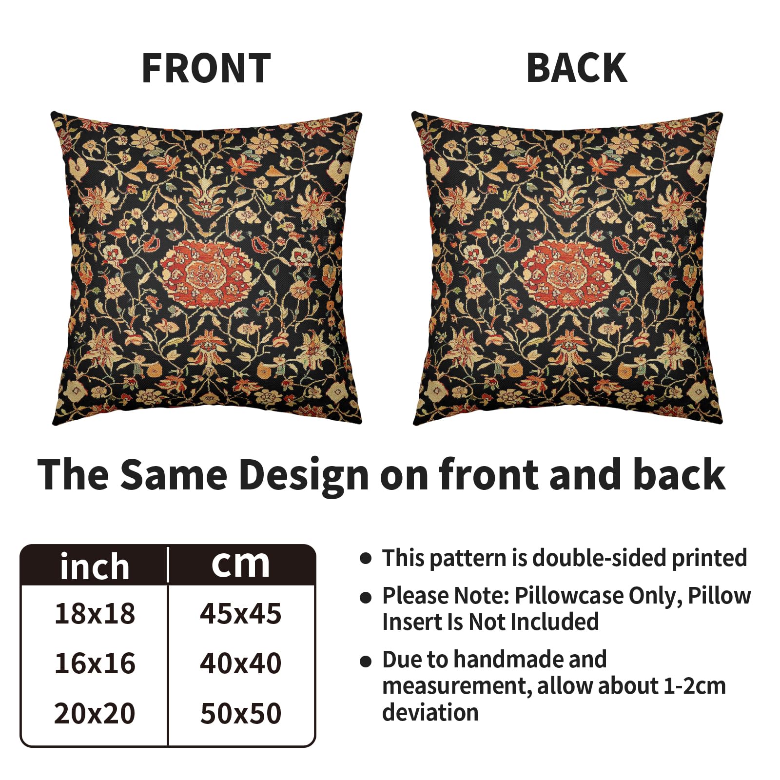 TÅGSÄCKMAL housse de coussin, blanc/motif floral, 50x50 cm (20x20