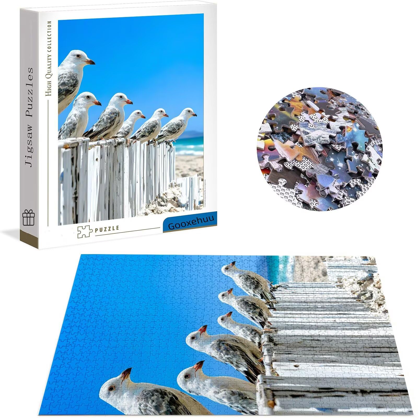 Puzzle 3000 elementów dla dorosłych 3000 elementów, mewa puzzle, gry edukacyjne, drewniane puzzle, krajobraz, puzzle, prezenty dla nastoletnich chłopców w wieku 14-16 lat, 122 x 81 cm, g-733