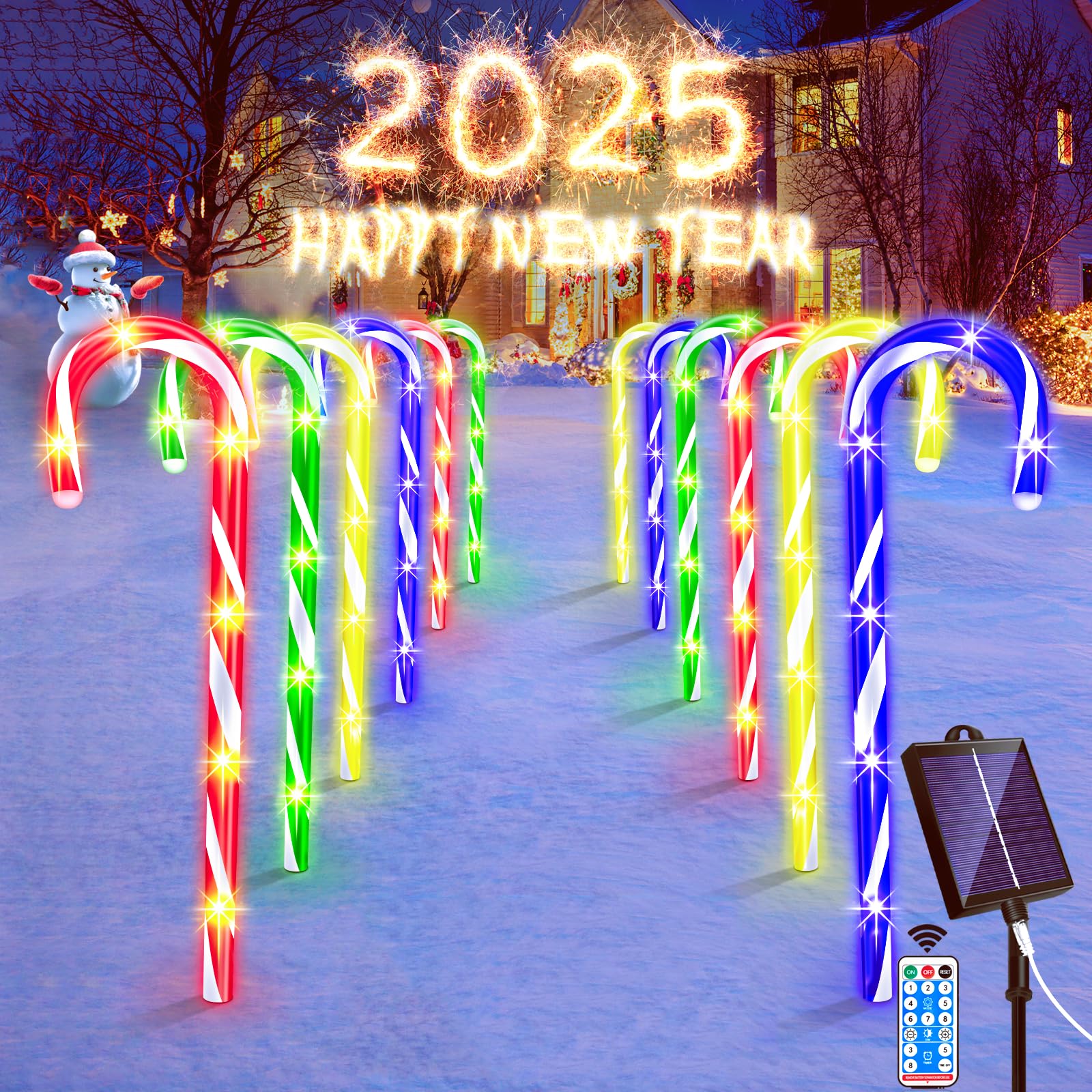 HELESIN 12pcs Christmas Candy Cane Lights