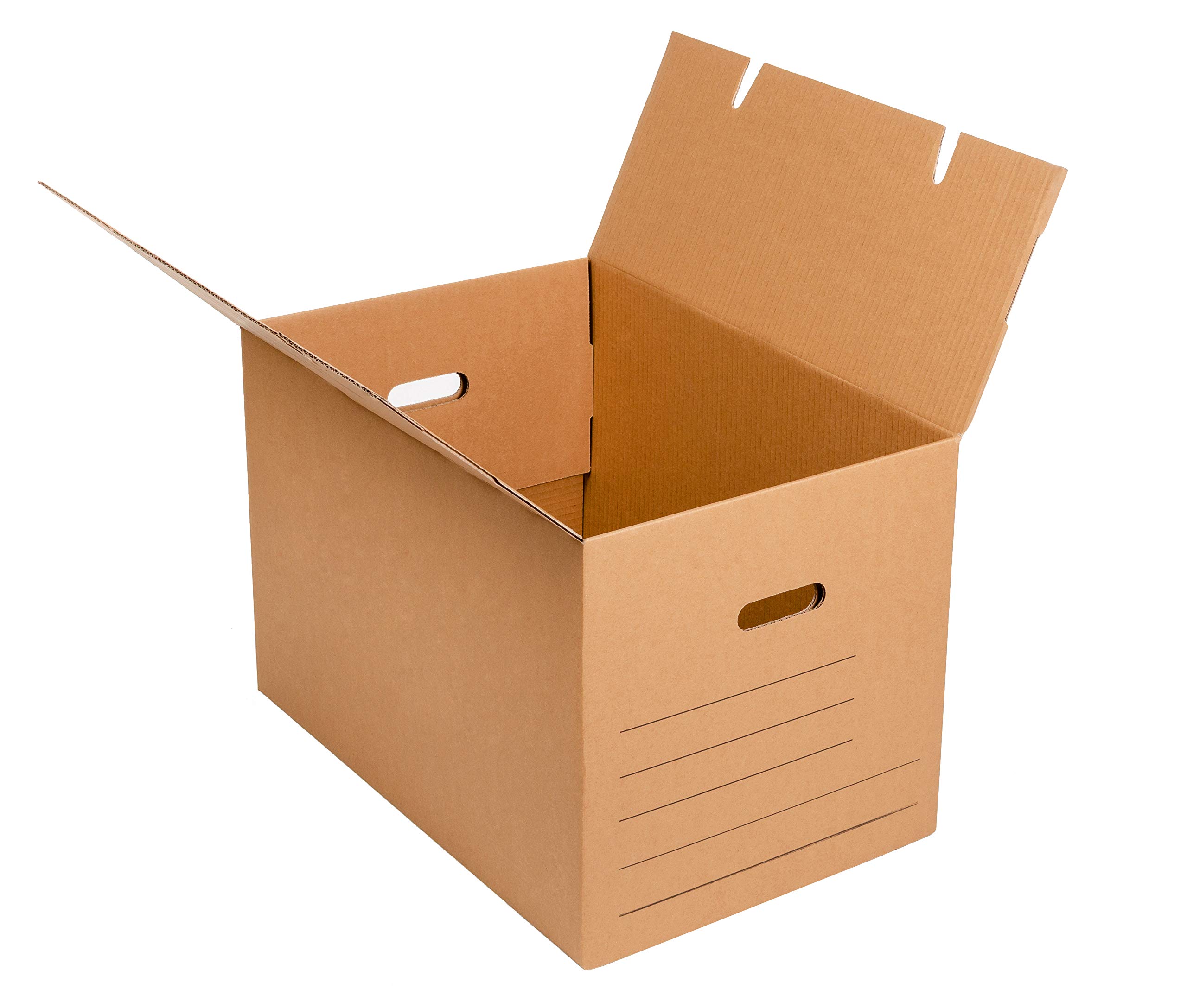 Cajas de mudanza grandes 600x400x400mm Empaque muy resistente y duradero Cartón de 3 capas Doble fondo de la caja de cartón 6 manijas Paquete de almacenamiento móvil (20)