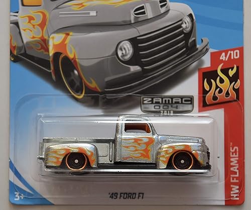 Miniatura 2 de Hot Wheels 164 Scale Flames 410, ZAMAC '49 Ford F1 50 aniversario 2018 tarjeta de mes