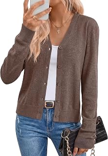 Arach&Cloz Women's Wool Blend Cardigan Sweater, Business Casual, Soft Anti-Pilling