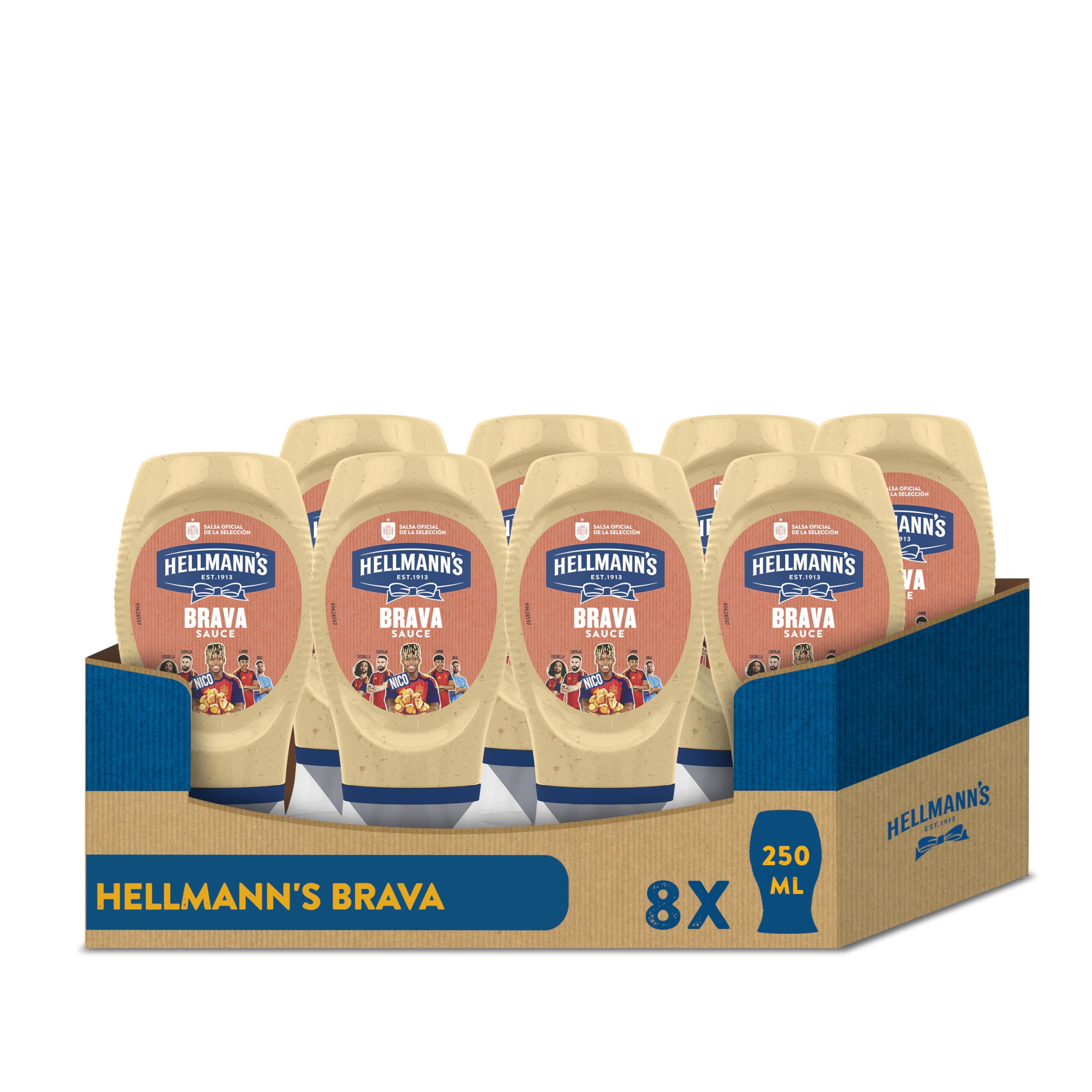 Hellmann's Salsa Brava Bocabajo, 250ml, Pack de 8