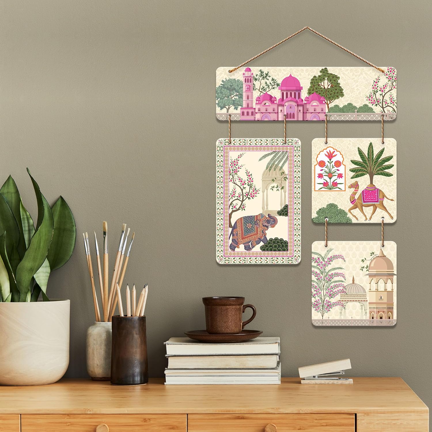 Artvibes Madhubani Art Wall Hanging Home Decorative Wall Art for Living room | Bedroom | Gifts | Wall Hanger for Decoration | Modern Decor Artwork | Wall Sculpture | Signs & Plaques (WH_6533N)