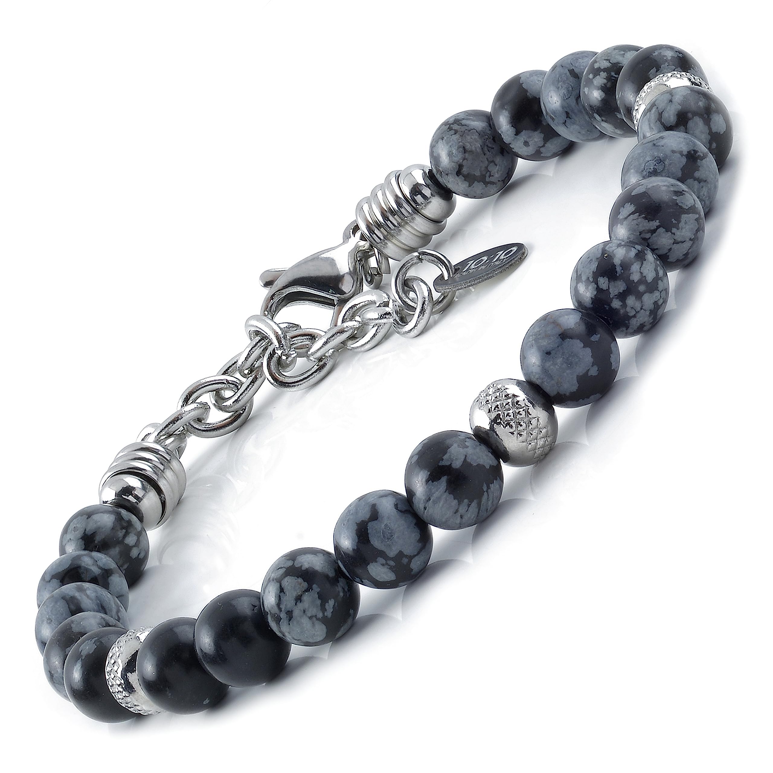 Bracciale 10:10 In Corniola Naturale 6mm E Acciaio Inox - Regolabile, Prodotto In Italia - 2