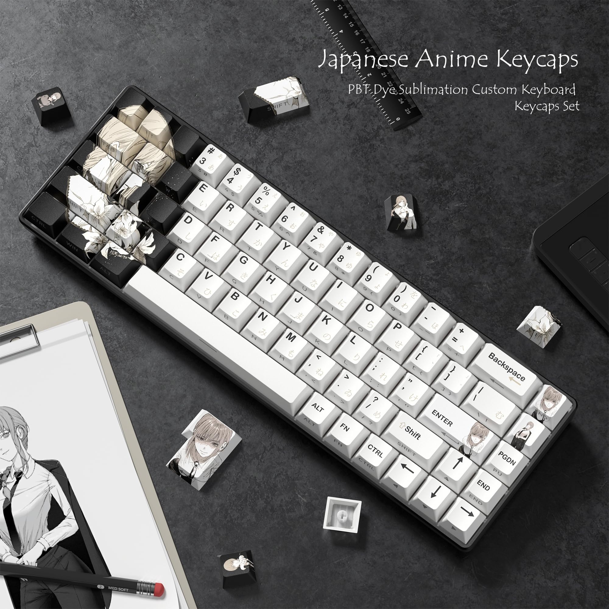 Amazon.co.jp: Rainy 日本アニメキーキャップ ブラックチェリー