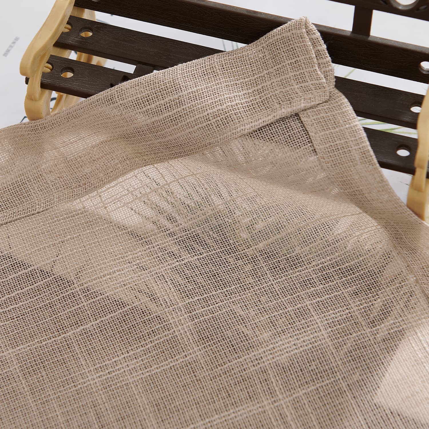 Tenda Voile Trasparente Vangao - 130x40 Cm, Coulisse, Tortora (1 Pezzo)