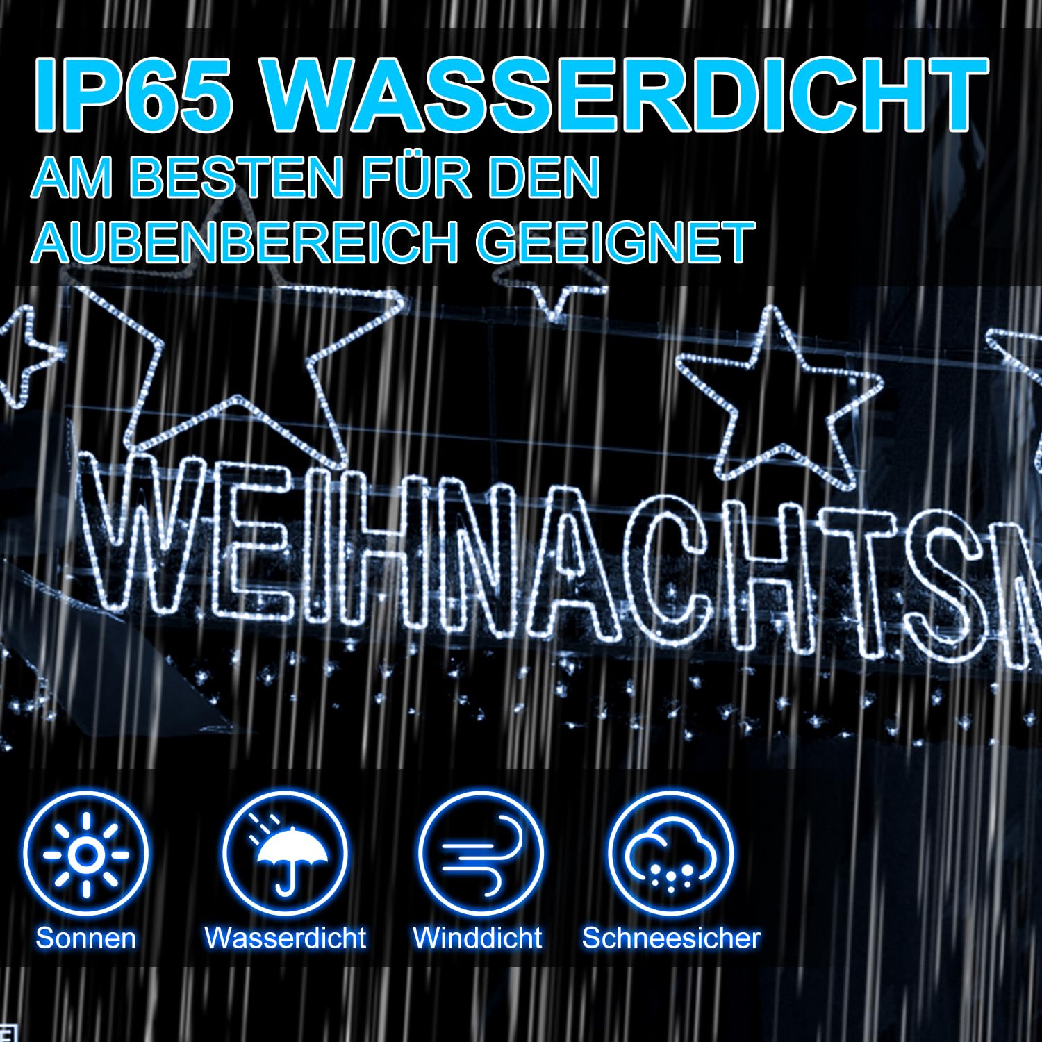 50M Kaltweiß Lichterschlauch Aussen Innen, LED Schlauch Außen Lichtschlauch mit Timer und 8 Modi, Lichterkette für Garten Party Hochzeit Weihnachten Deko, 1200 LEDs | 1200 LEDs,8 Lichtmodi,6-Std.-Timer,Speicherfunktion,flexibler PVC-Schlauch,für innen und