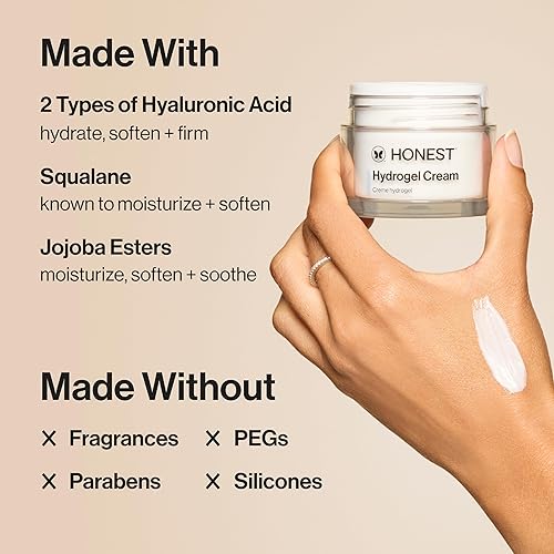 Miniatura 5 de Honest Beauty Paquete hidratante para el cuidado de la piel  Crema de hidrogel de tamaño completo + suero de ácido hialurónico que se mantiene