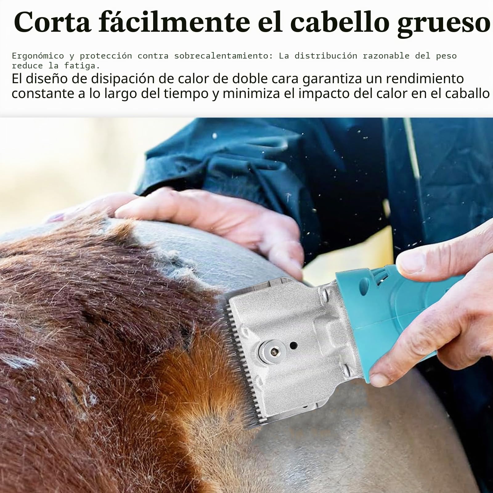 Maquina de Cortar el Pelo Caballo, Cortadora de Pelo Inalámbrica para Makita batería Caballos 6 Velocidades 35 Dientes Cortadora de Pelo para Animales para Pelo de Vaca Oveja Caballo (sin batería)