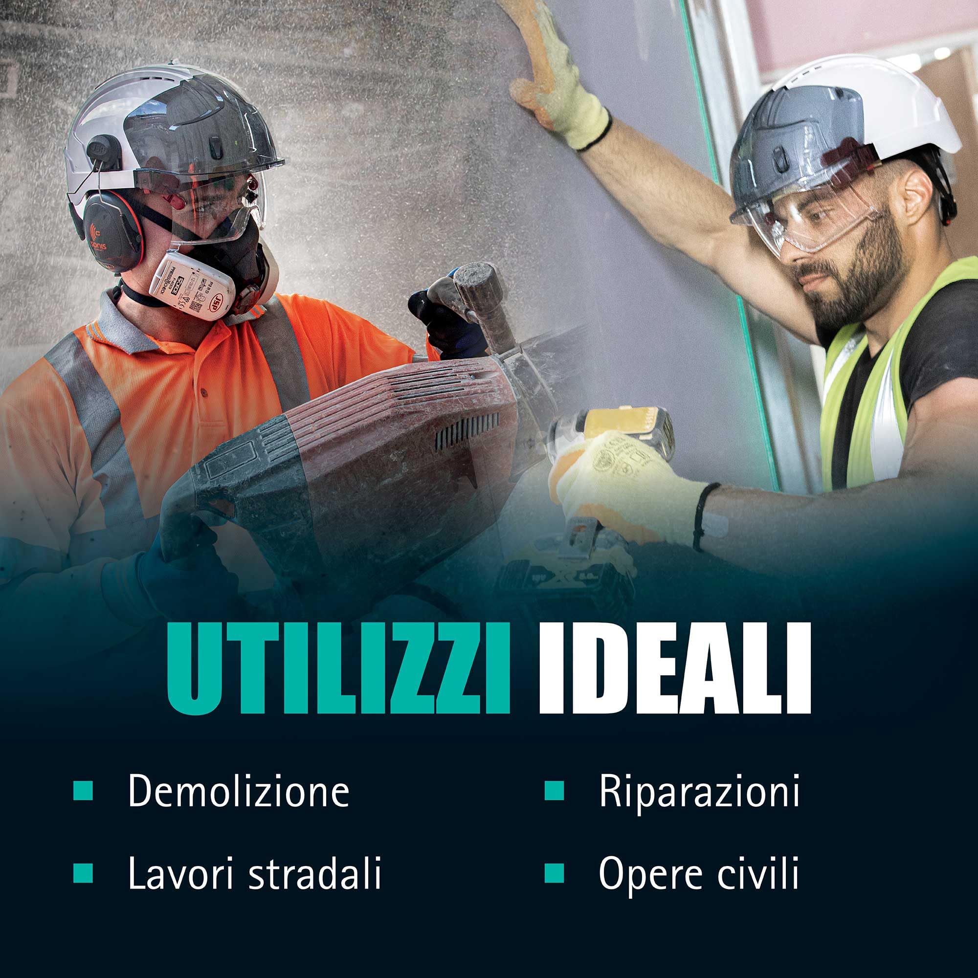 JSP VISTALens Elmetto da Cantiere con Occhiali Protettivi Integrati, Bianco | Occhiali retrattili integrati antiappannamento e antigraffio. Classe ottica 1. EN 397 & EN 166 certificato.