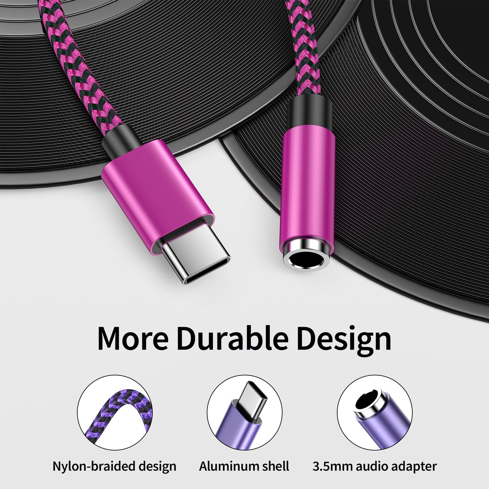 Adattatore da USB di tipo C a jack Aux per cuffie femmina da 3,5 mm per iPhone 16 Pro Max/16e/16 Pro/16 Plus/16/15, adattatore per cuffie USB-C Dongle per iPad 2025/iPad Pro 11", iPad mini7/Air 5