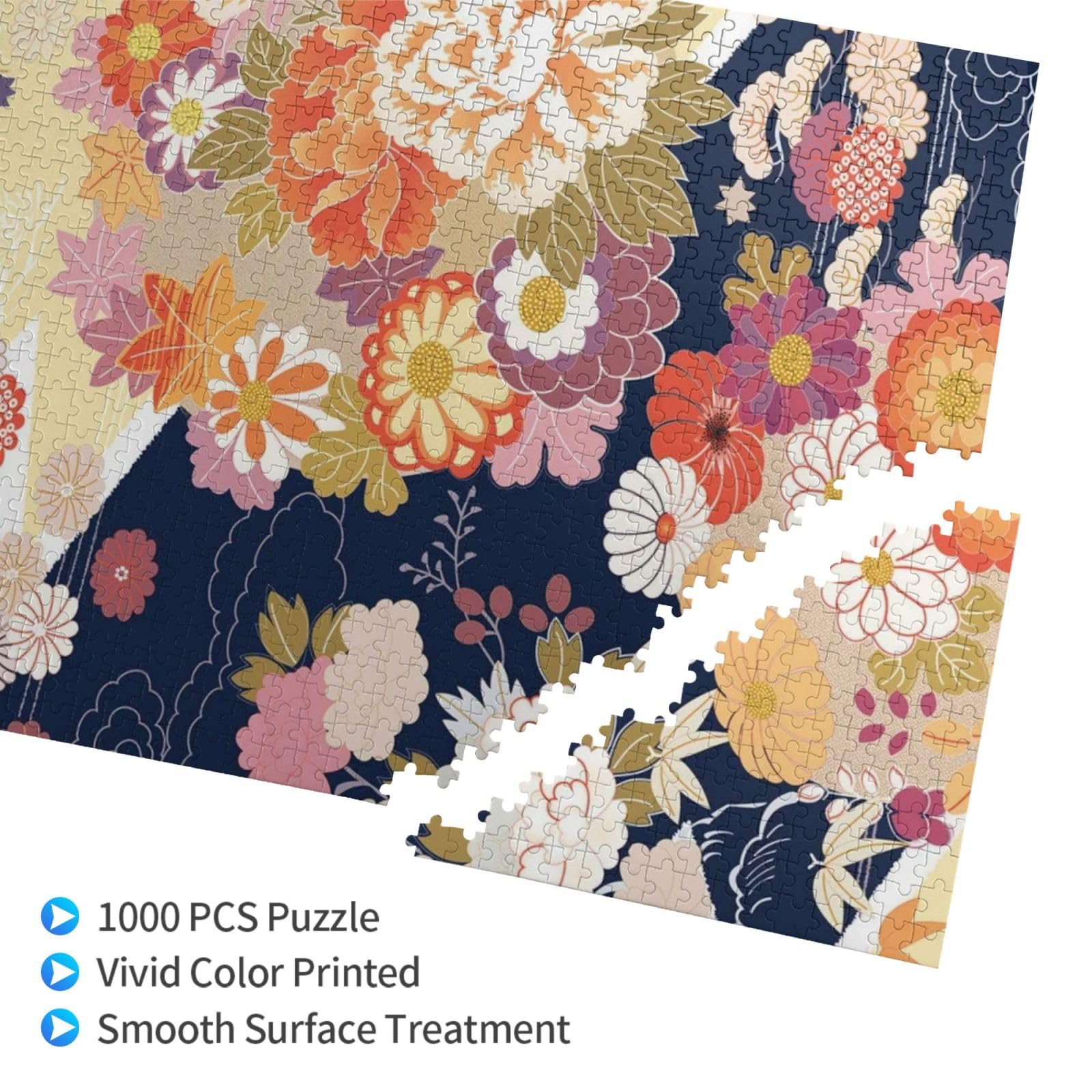 Amazon.co.jp: ジグソーパズル 和風 和柄 着物 文様 伝統的 1000ピース