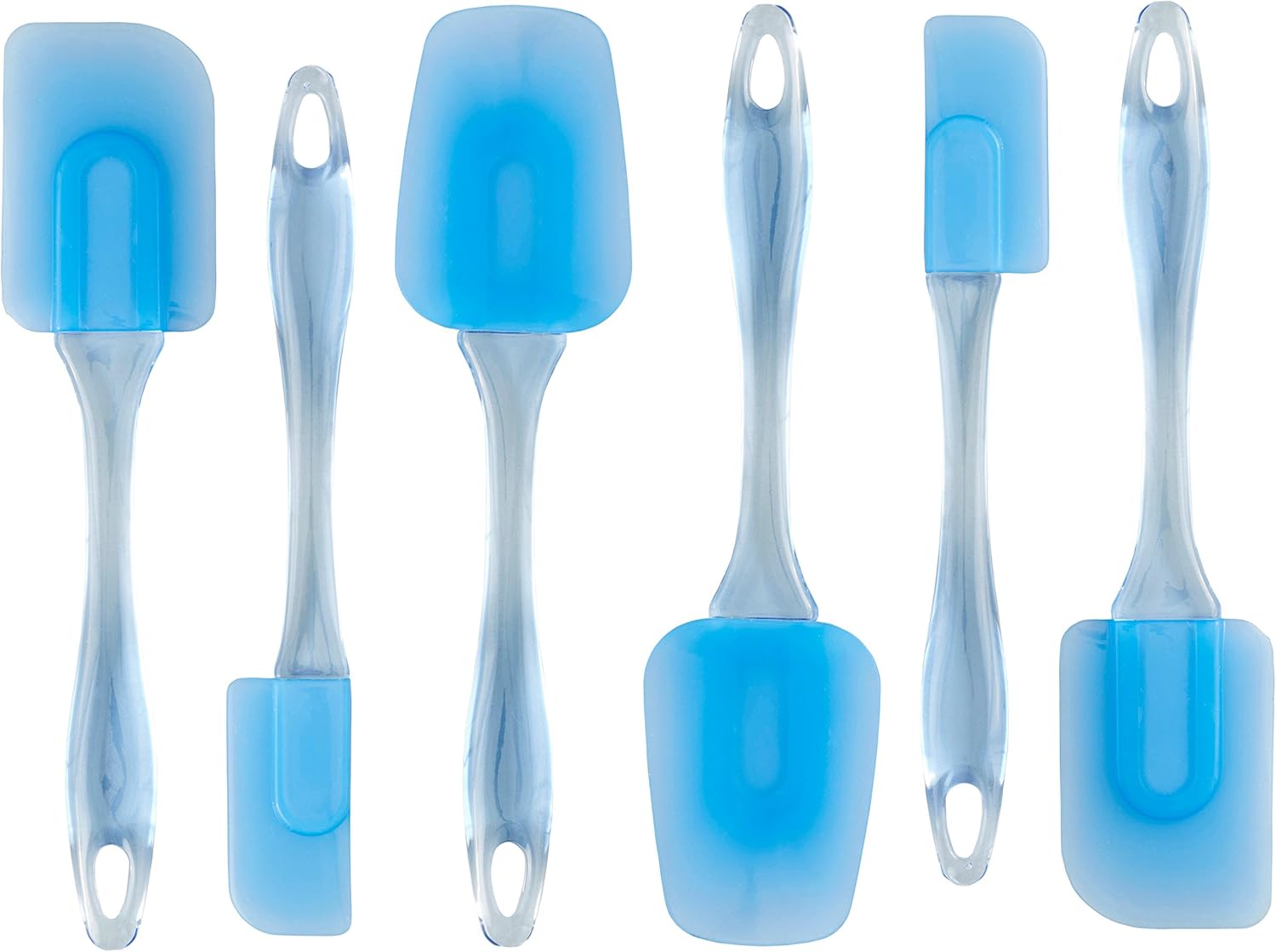 Wilton Easy Flex Silicone Spatula Set, Your Go-To Tools for Mixing, Folding, Scraping, Cooking and Serving., Blue, 3-Piece: Home & Kitchen