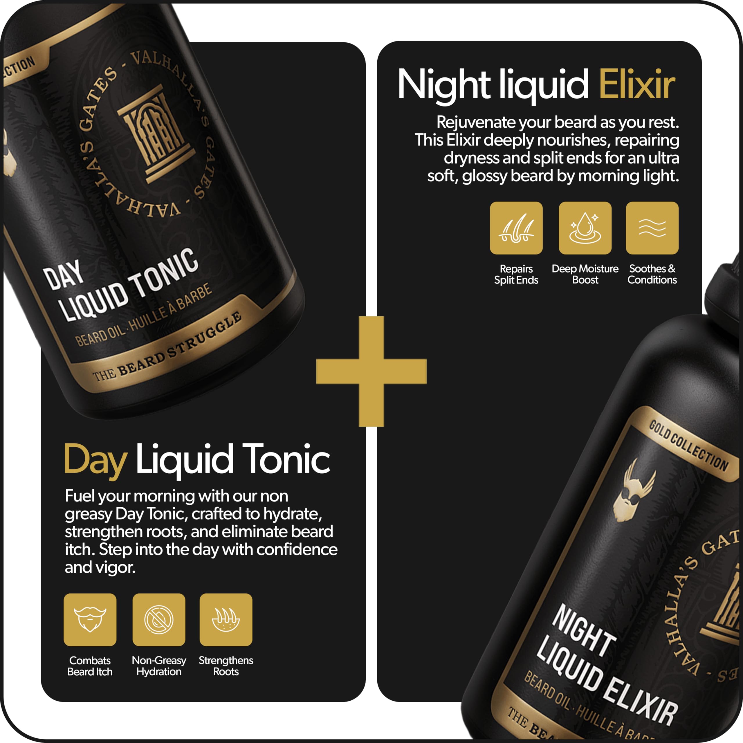 The Beard Struggle Gold Collection Tonic + Elixir Beard Oil Bundle