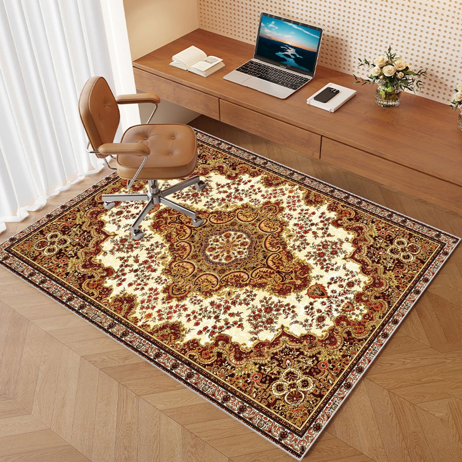 Chair Mat for Carpet Floors Rectangle Office Computer Floor Mat for Carpet Rolling Chairs Gaming Rug Home Large Anti-Slip Floor Protectors Mat Large Protectors floors Gaming Chair Mat 120 x 140 cm — image 1