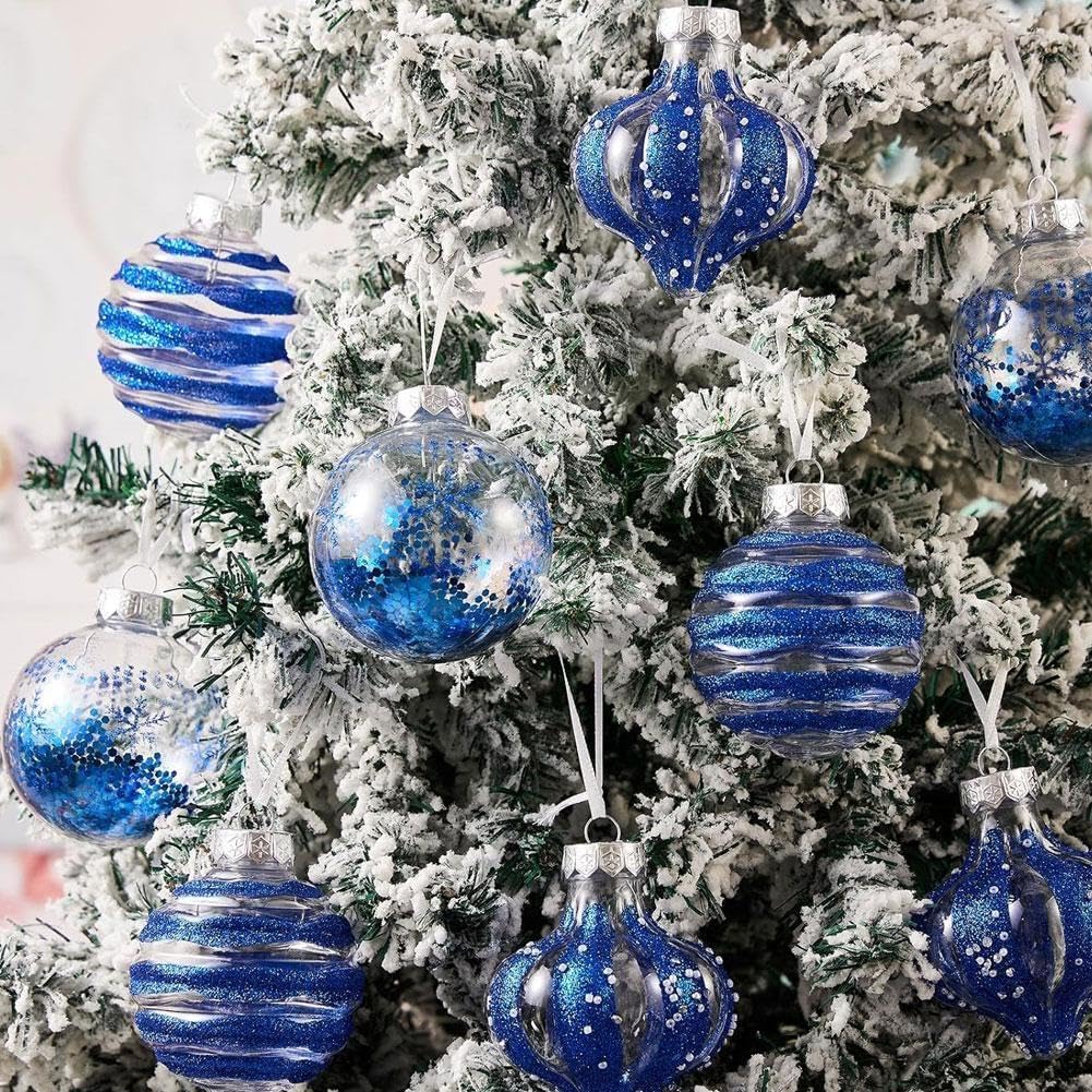 Paquete De 9 Adornos De Bola De Navidad De 3.150 In/3.15 Pulgadas,  Decoración De árbol De Navidad, Bolas De Navidad Grandes, Inastillables,  Juego De Bolas De Navidad Transparentes Para Colgar Fiestas, image size:1001x1001