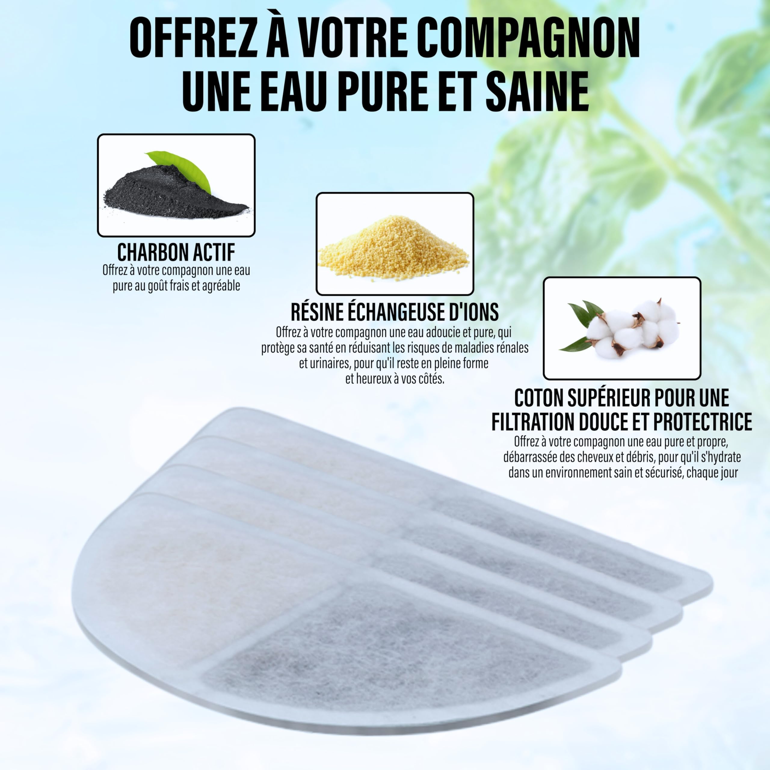 Cat Water Fountain Filter 4 Pieces, white - Image 2