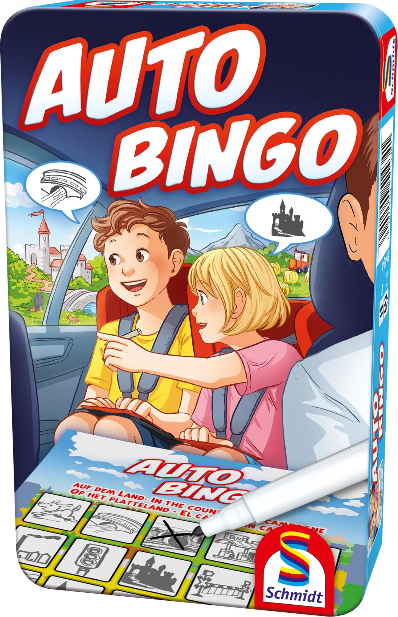 Schmidt Spiele Auto-Bingo Gra Podróżna, Wielokolorowy, 1-3 Graczy,51434