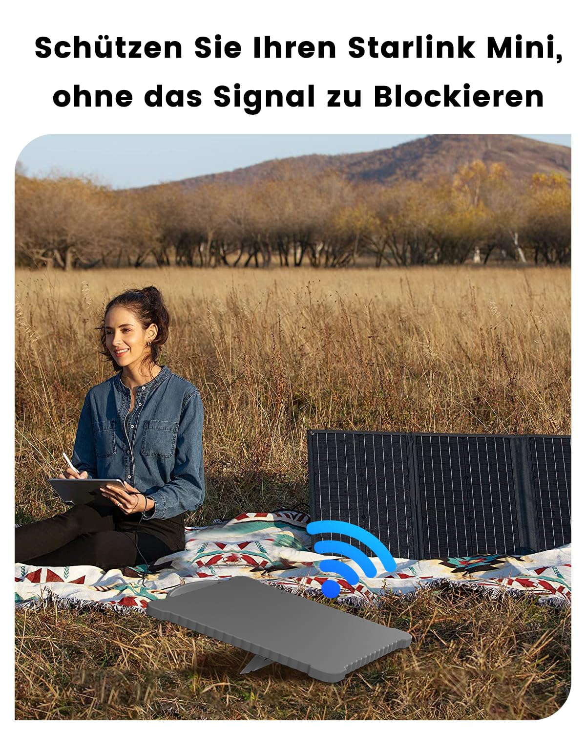 Mwin Starlink Mini Schutzhülle, Starlink Mini Zubehör Flüssigsilikonhülle mit Komfortablem Griff, Tragbare Kratzfeste Vollabdeckung, Wellenförmiges Randdesign für Starlink-Antennenparabol (Grau)