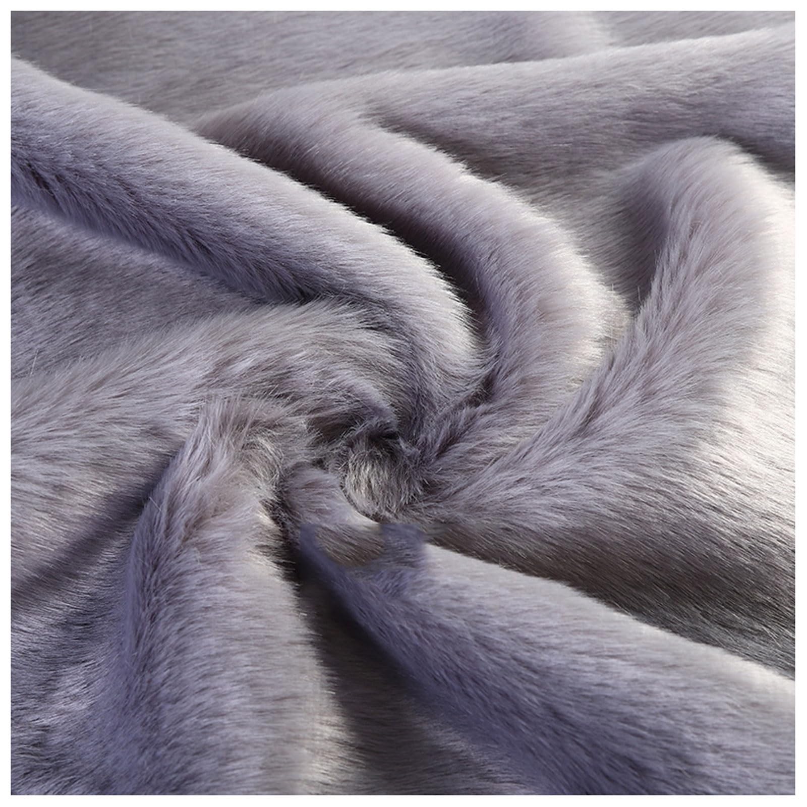 Faux Fur Plush Shaggy Faux Fur Fabric 2.8cm Long Pile Fur Fake Fur Materials, Soft and Fluffy Craft Fabric, for DIY Arts, Crafts, Apparel, Costume, Rug, Accessories, 50x20cm/50x180cm (Color : Grey,