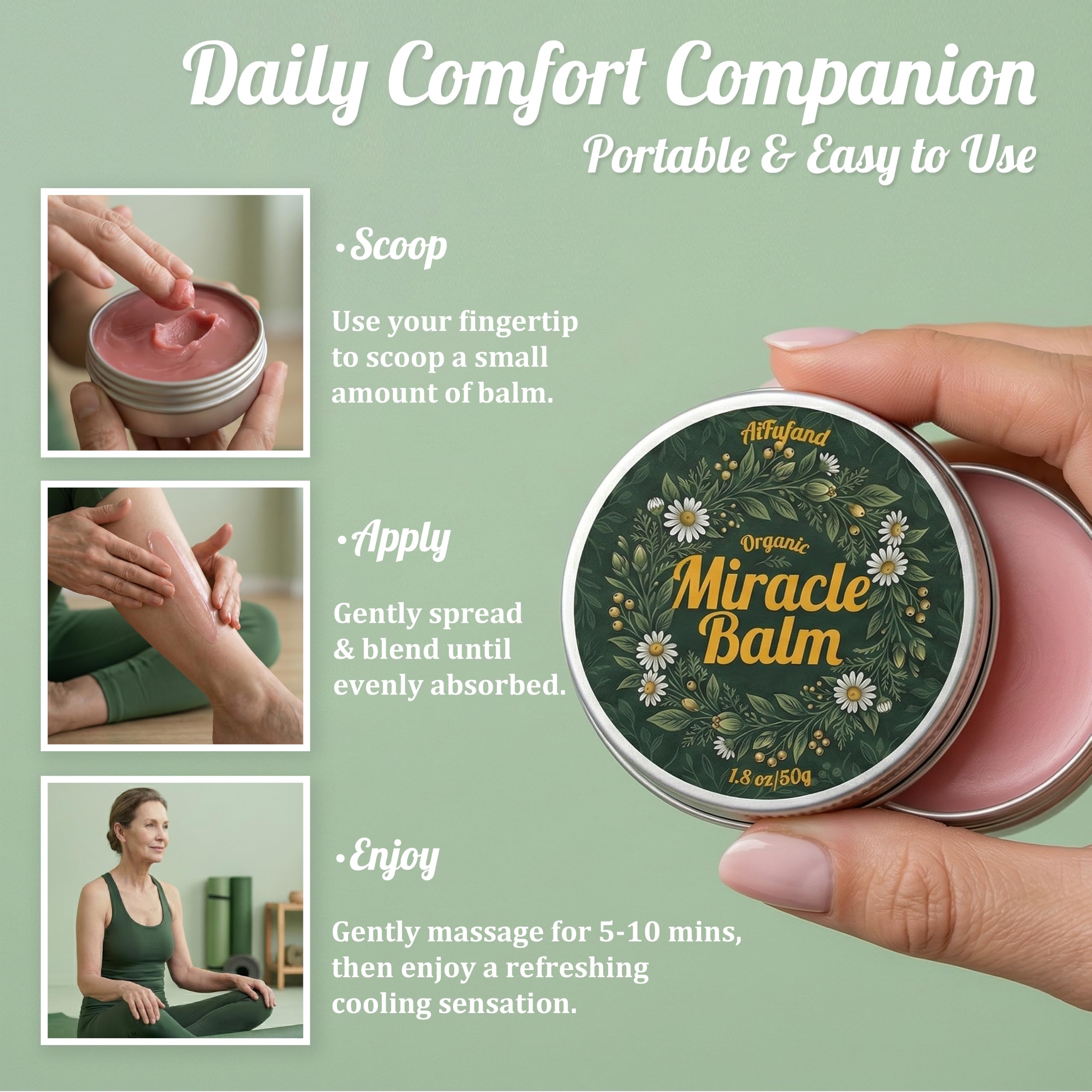 Miracle Balm Botanical Moisturizer for Dry Skin, Green