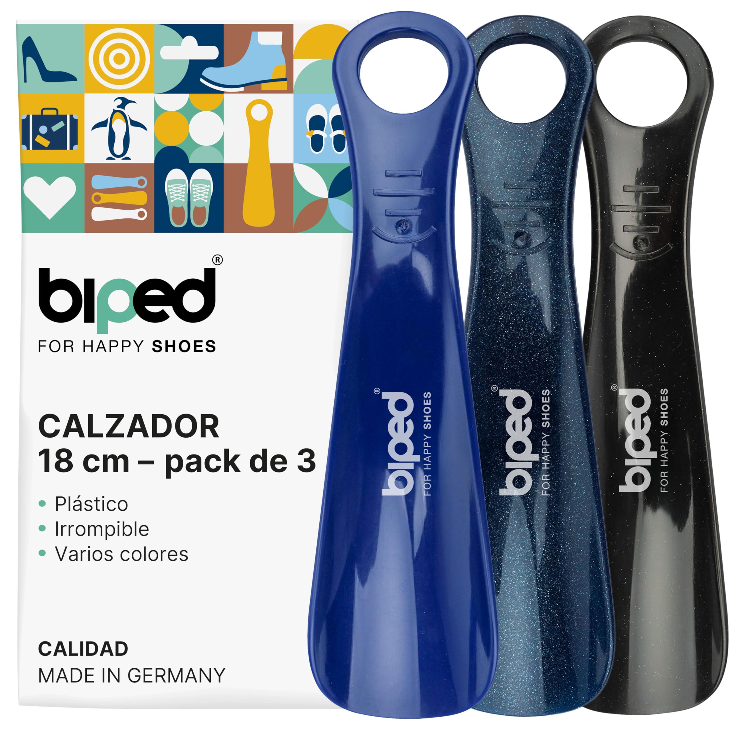 biped juego de 3 calzadores de plástico 18 cm – Mini cuernos de zapato de viaje ergonómicos – Accesorio práctico y compacto para niños y adultos z1570