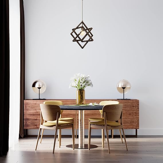 Avonni AV-60160-1E Vintage Veneer Modern Chandelier, E27, Wood, Metal, 30 Cm