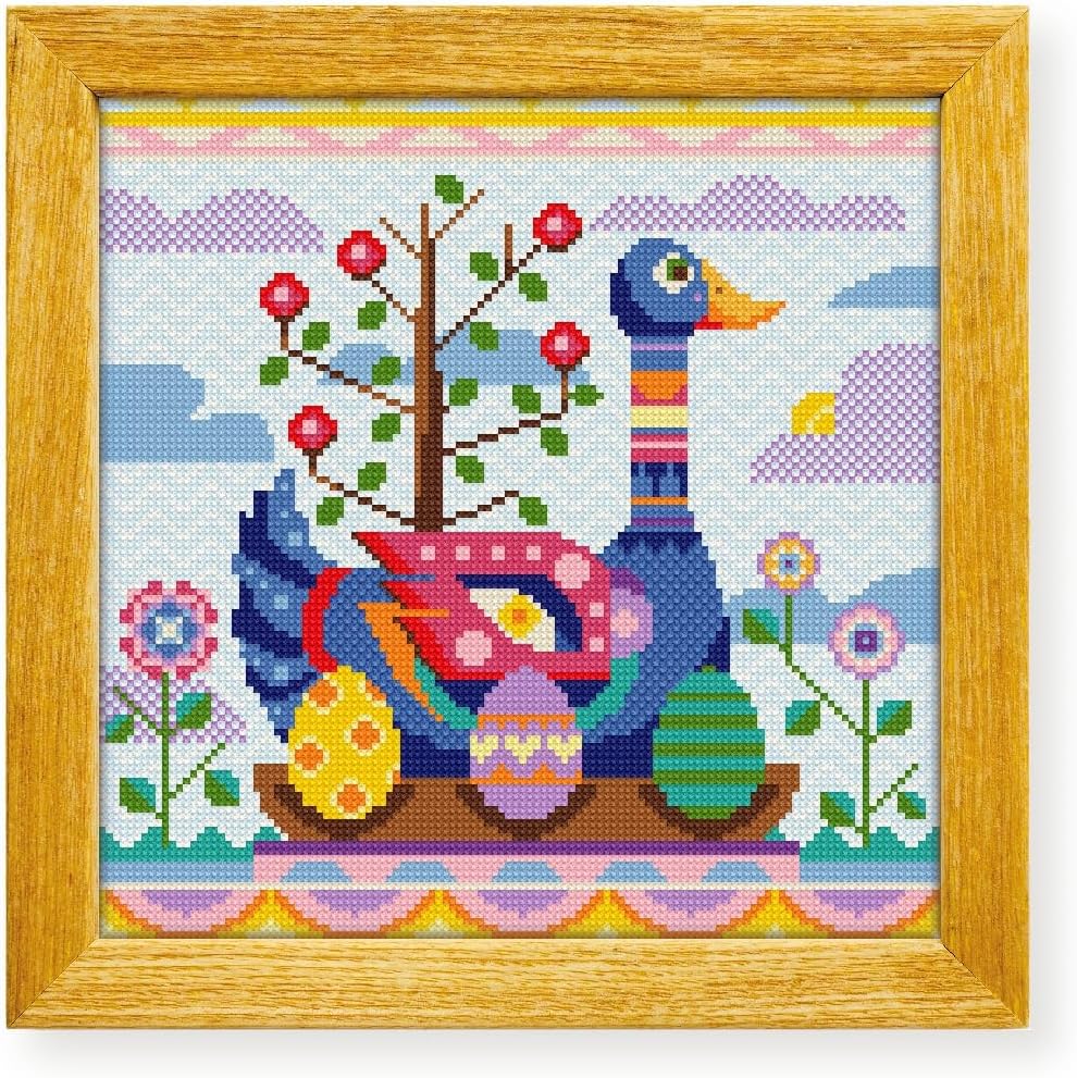 Awesome Pattern Studio Colorful Easter Goose DS1612, Diamond Painting Kit, Diamond Art Kits for Adults, Full Drill 5D Diamond Dots Kits. All Items Included.