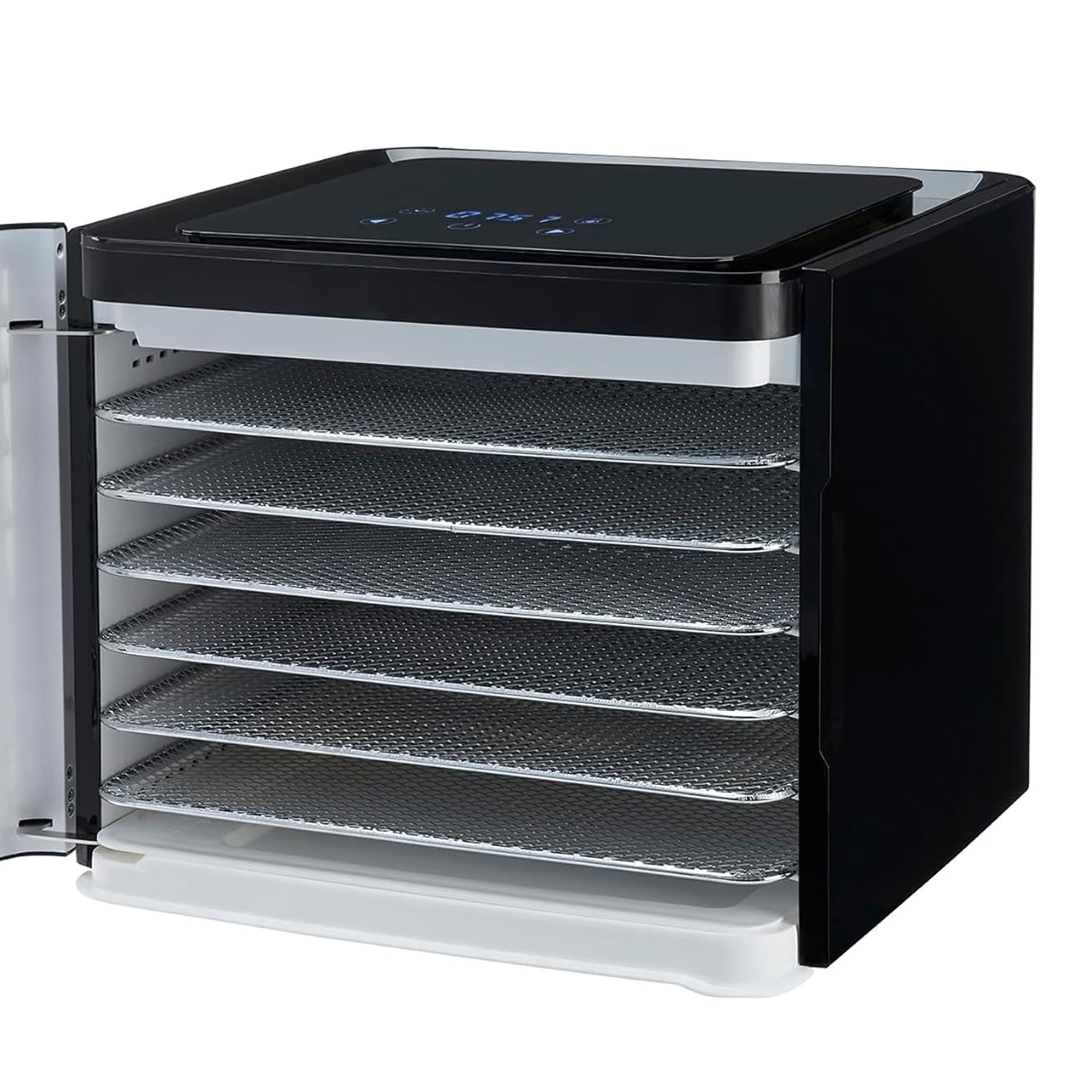 Nebula Lebensmitteltrockner 400W Mit 6 Edelstahl-Ebenen | Schwarz | Digitaler Lebensmitteltrockner Für Obst, Gemüse, Fleisch Und Kräuter – Led-Timer Und Einstellbare Temperatur