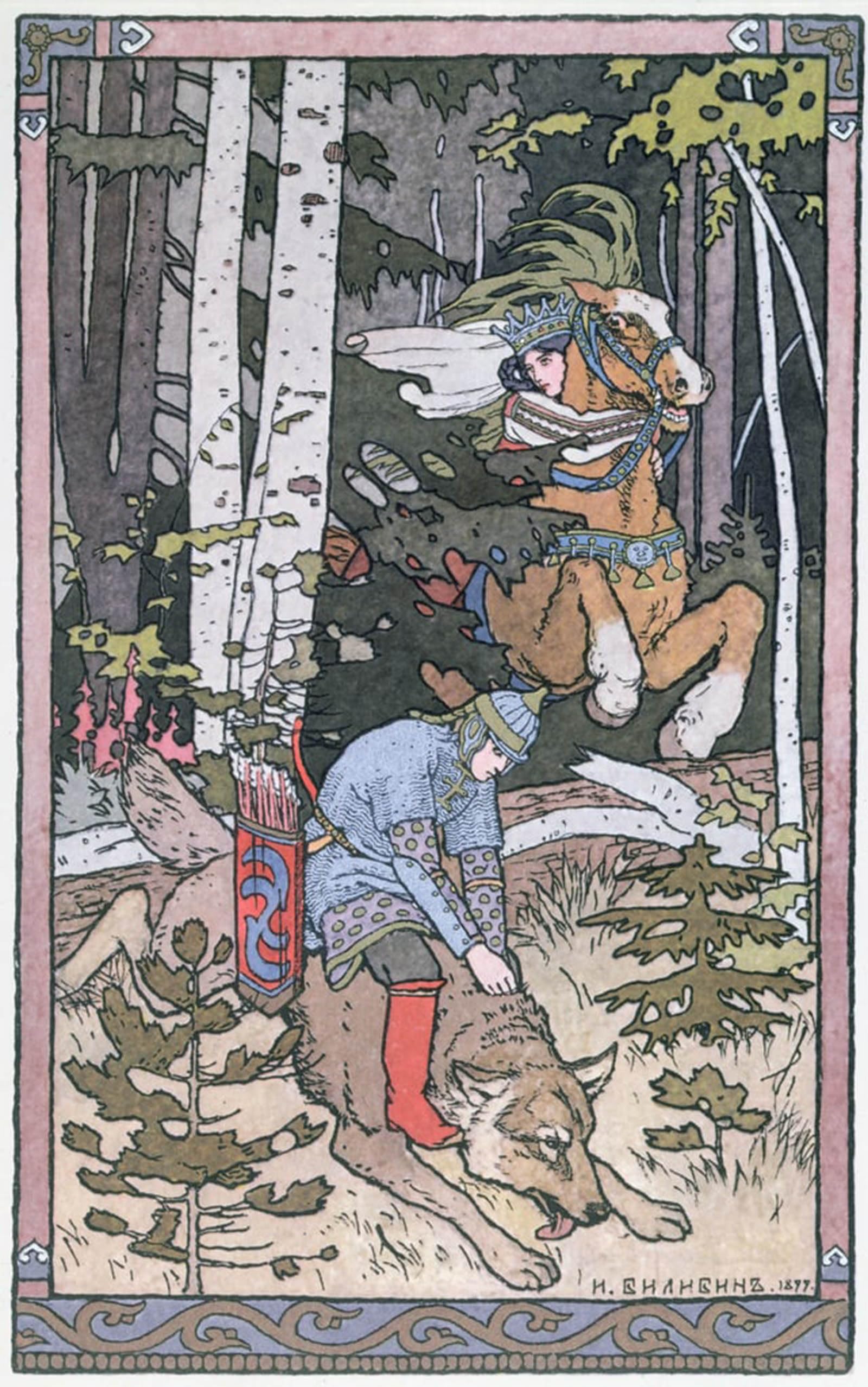 POSTERIIk Famous Print Pop Art Wall Art Graffiti Scene From a Russian Tale by Ivan Yakovlevich Bilibin Art Prints for Home Decor 60x90cm
