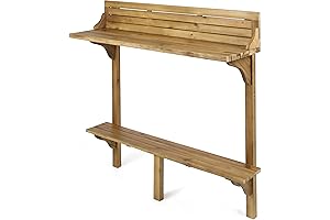 Natural Stained Caribbean Outdoor Bar Table by Christopher Knight Home