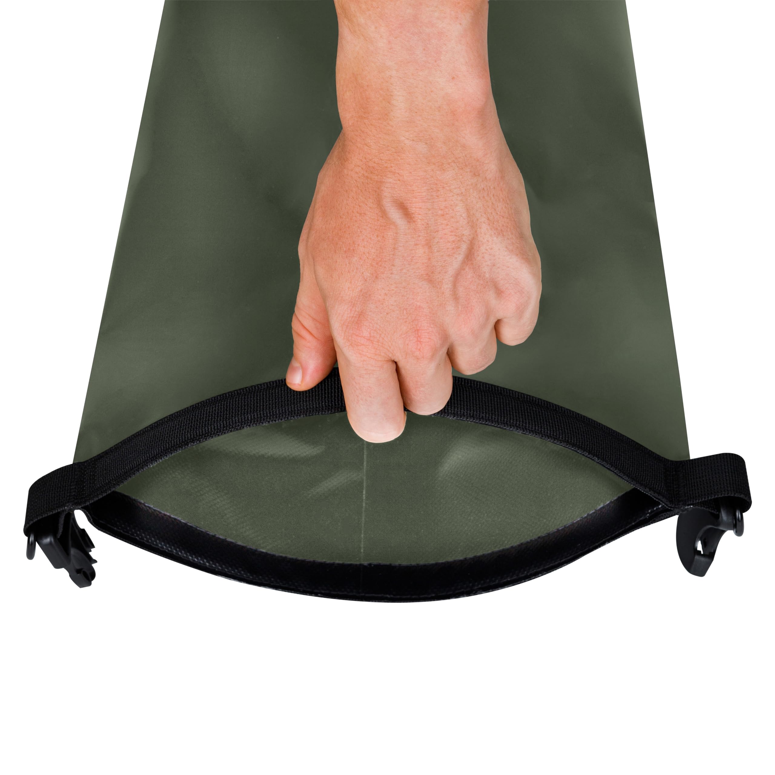 EARTH&RIVER Mochila seca para kayak, mochileros, rafting y navegación, protección impermeable resistente, correas de hombro anchas y ajustables (verde militar, 10 L)