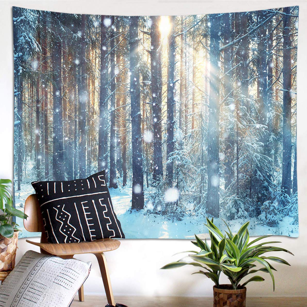 KnSam Tapisserie Décoration Murale, Imprimé Arbre Paysage D'Automne