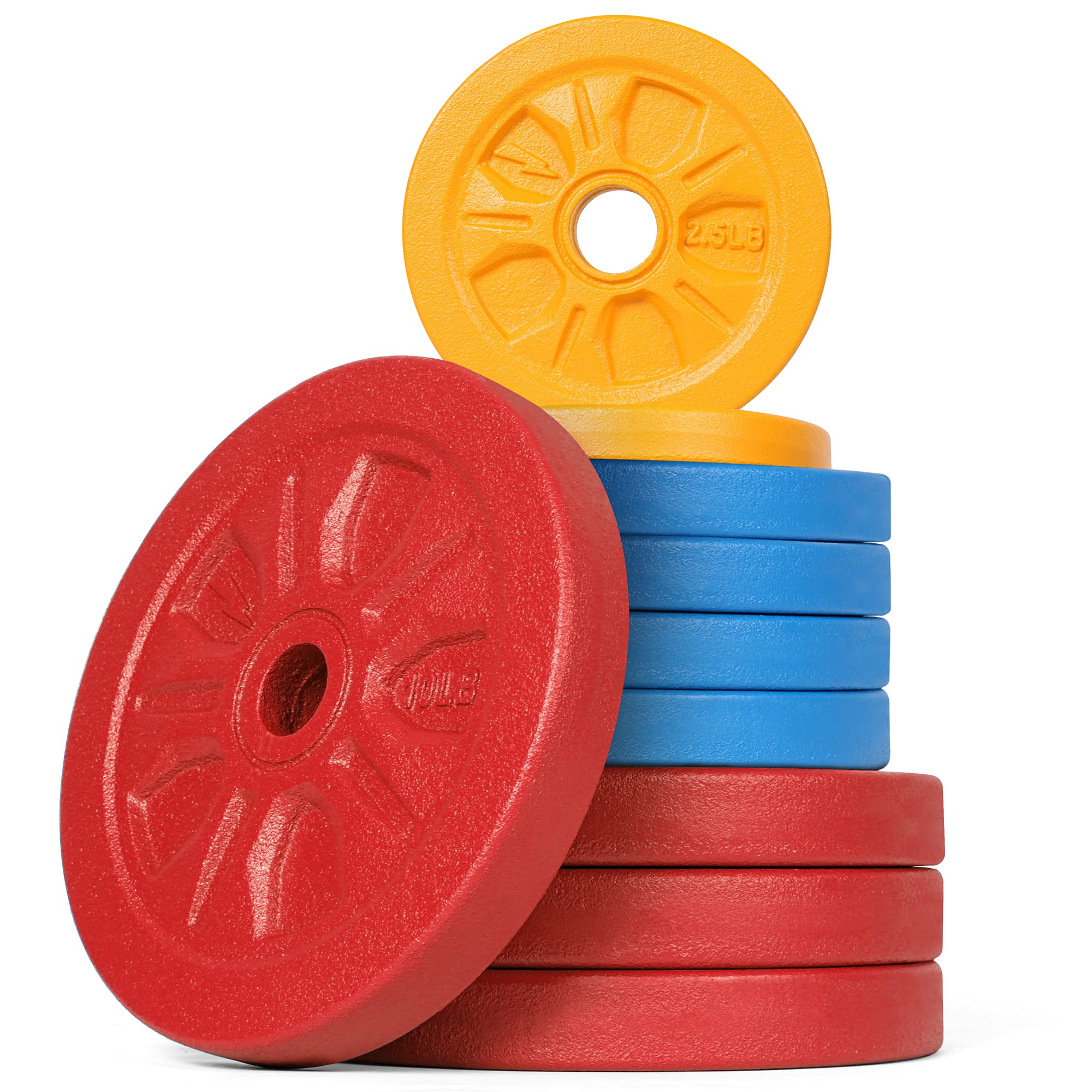 Buy STOZM Standard 1-inch Solid Steel/Cast Iron Weight Plate Set 60-65