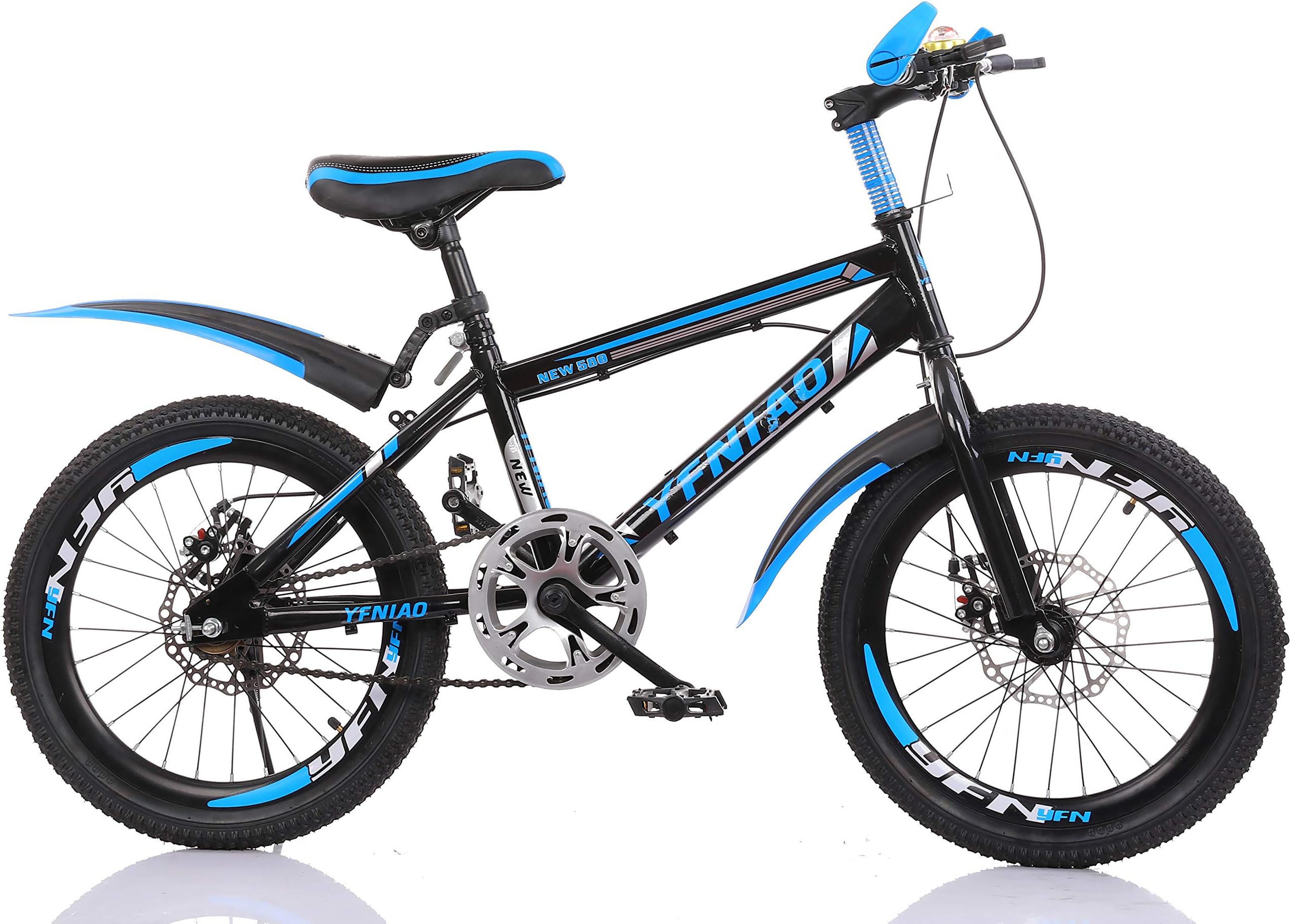 BikesYFNIAO Unisex Youth Disc Brake Mountain 20", Blue, Size L