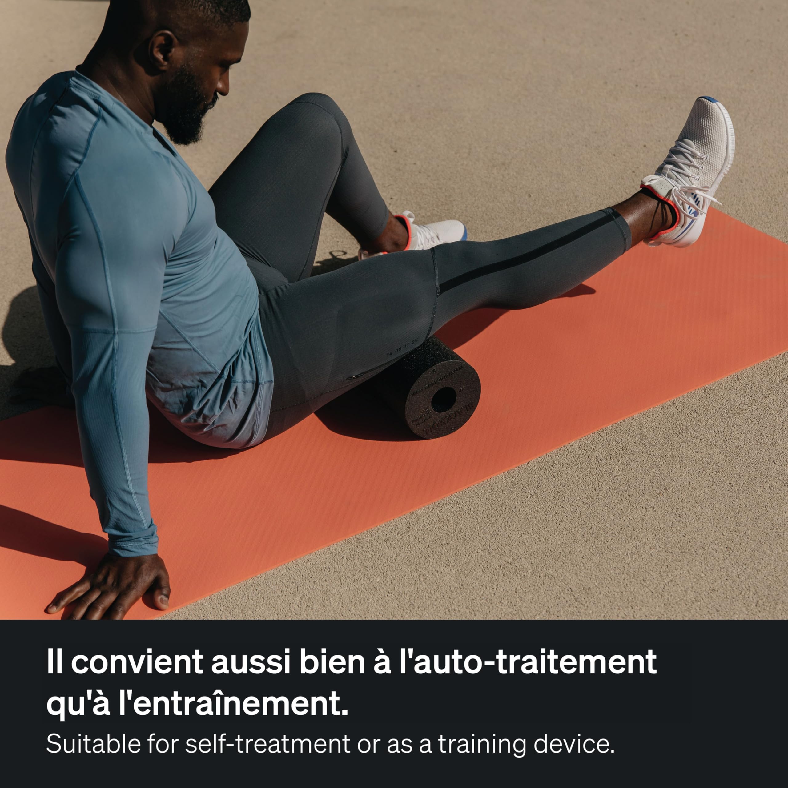BLACKROLL® STANDARD Rouleau pour Fascia Original (30 x 15 cm), Rouleau de fitness pour automassage du dos et des jambes, Efficace pour l´entrainement fonctionnel, dureté moyenne, Fabriqué en Allemagne