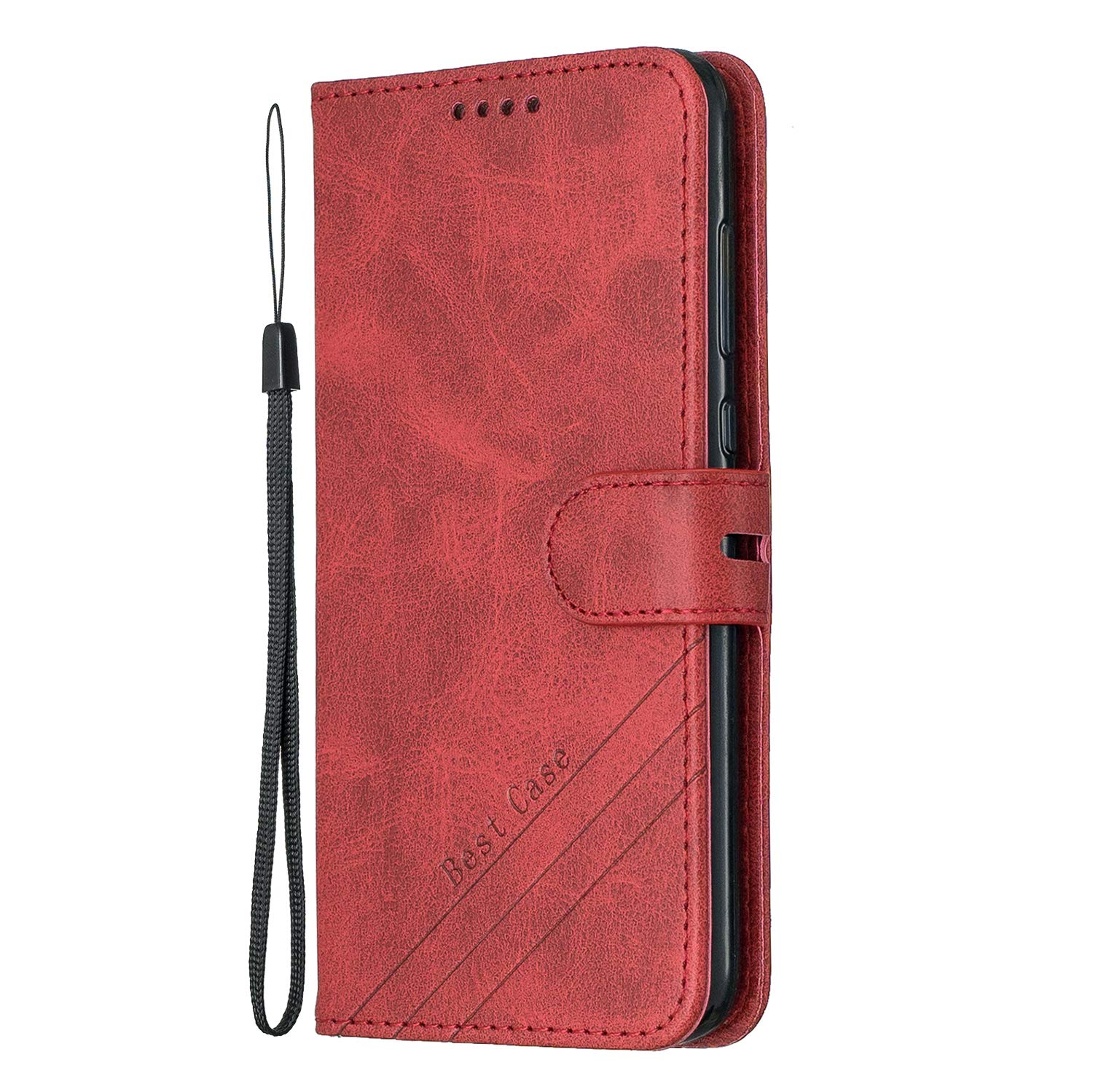 MRSTER Cover Honor 9 Lite Custodia a Portafoglio in Pelle PU Flip Coque, Premium PU Pelle Cover Compatibile con Huawei Honor 9 Lite. HX Retro Red