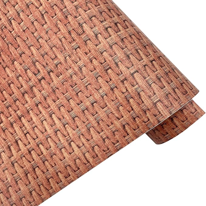 Yifely Light Brown Weave Wood Grain Furniture Paper Self