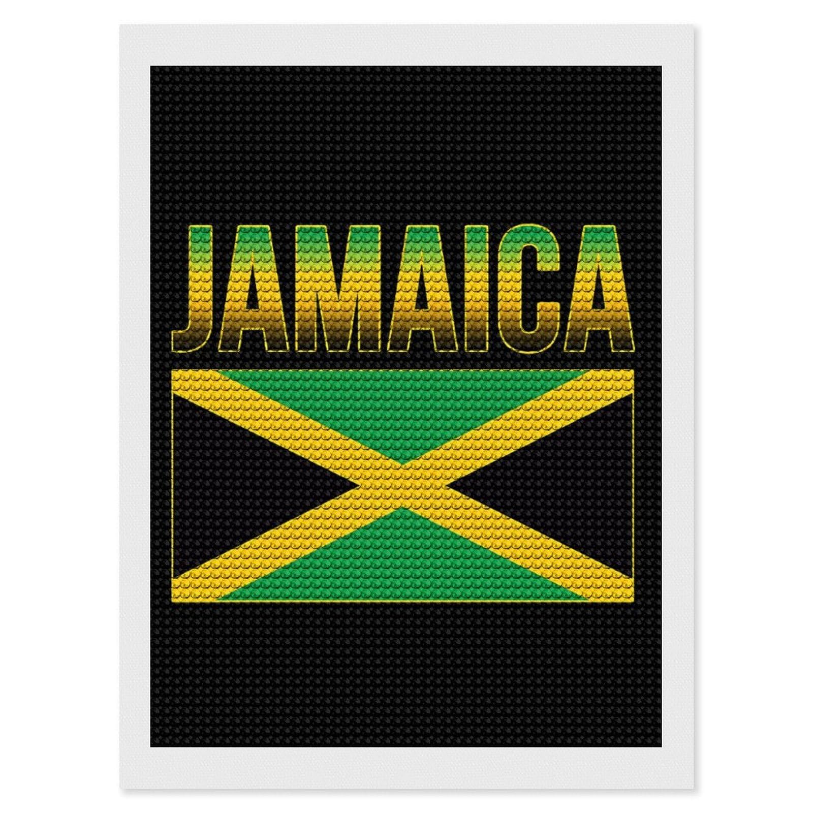 Nclqvjxzkhw Style Jamaican Flag Diamond Art Painting For Adult Round Diamonds Pictures Arts Crafts Home Wall Decor 12"X16"