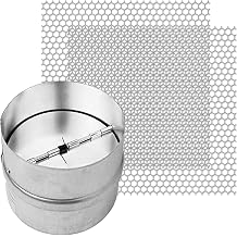 neverest RK 5" Backdraft Shutter Damper Connector Duct and calimaero 2 Pack Customizable Bird Stop Dryer Vent Grill Screen Guard Insert Bundle