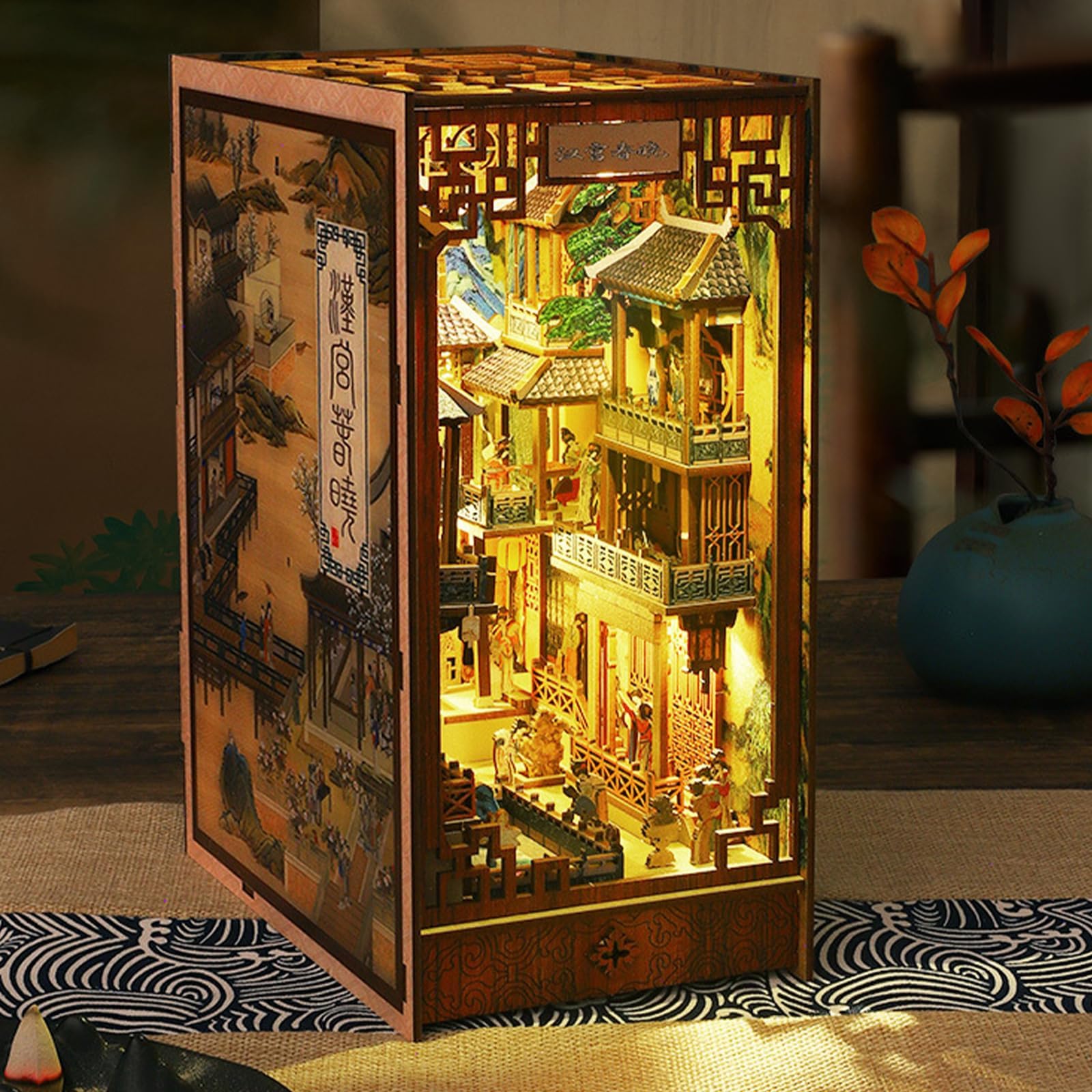 CUTEBEE Book Nook Kit 3D Wooden Puzzle DIY Dollhouse Miniature House
